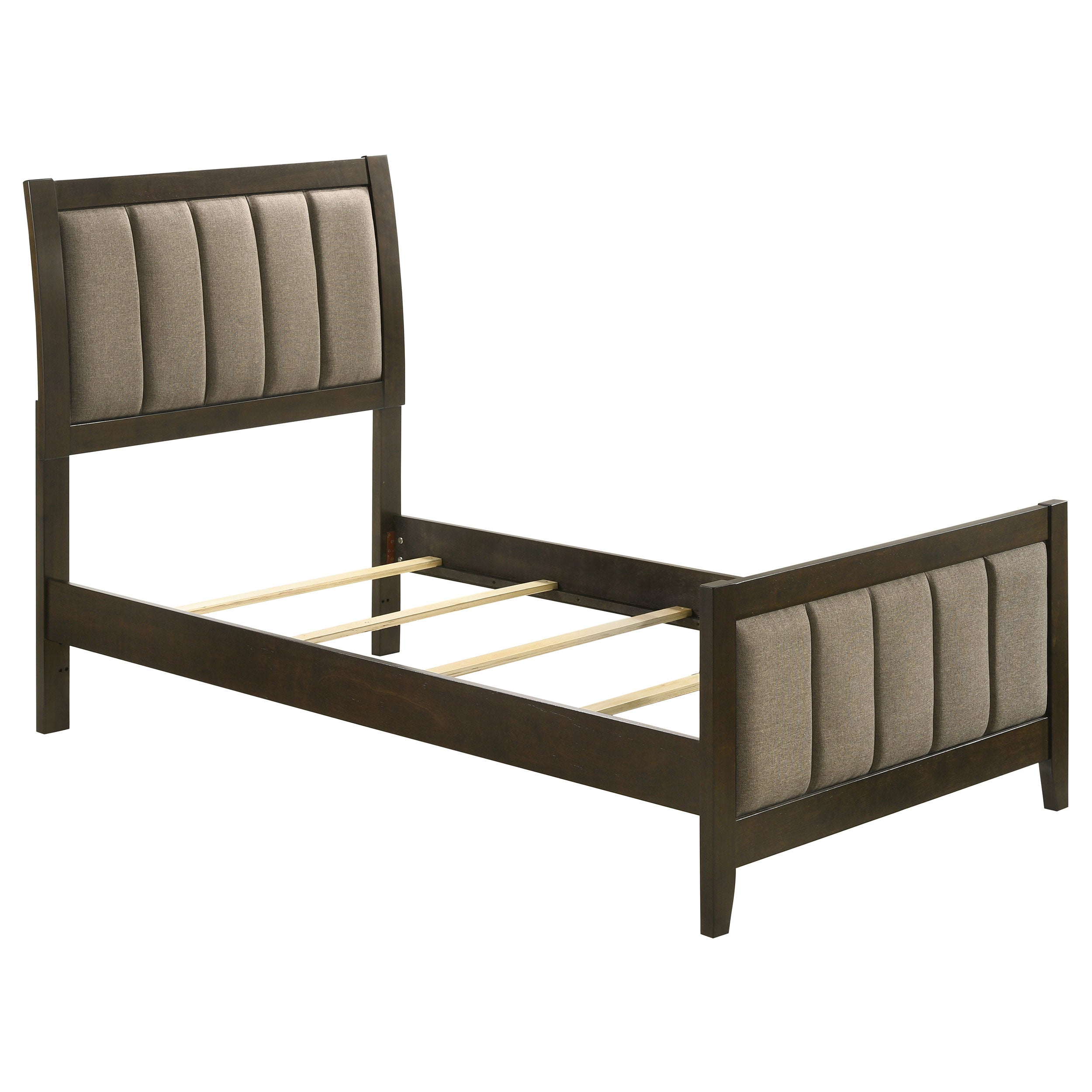 Wilkes 51-inch Upholstered Twin Bed Dark Cocoa-