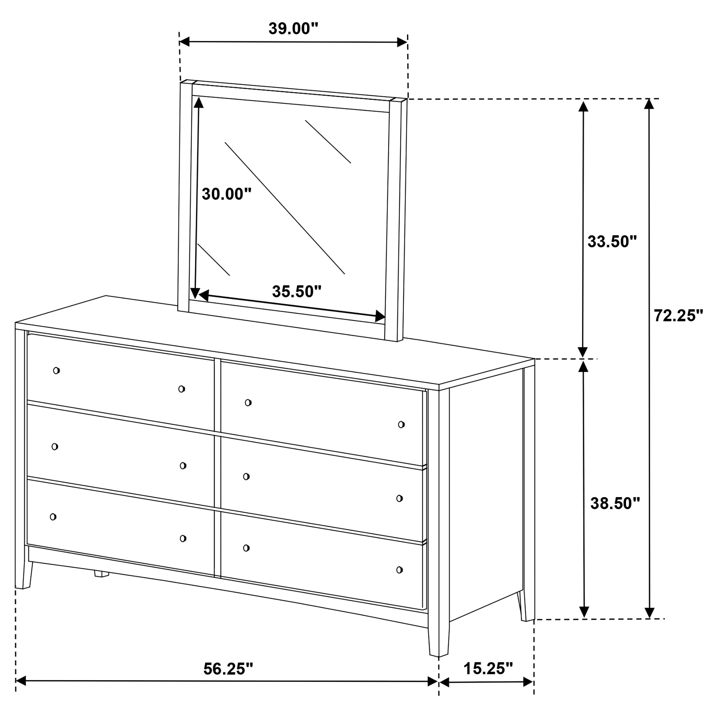 Wilkes 6-drawer Dresser and Mirror Dark Cocoa-