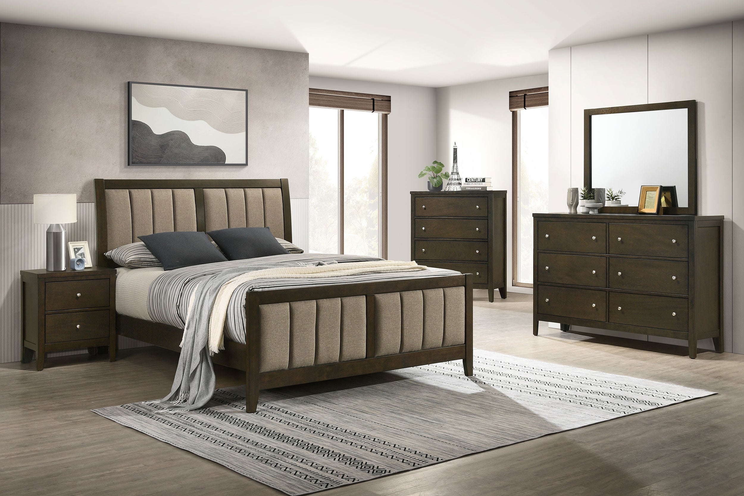 Wilkes 6-drawer Dresser and Mirror Dark Cocoa-
