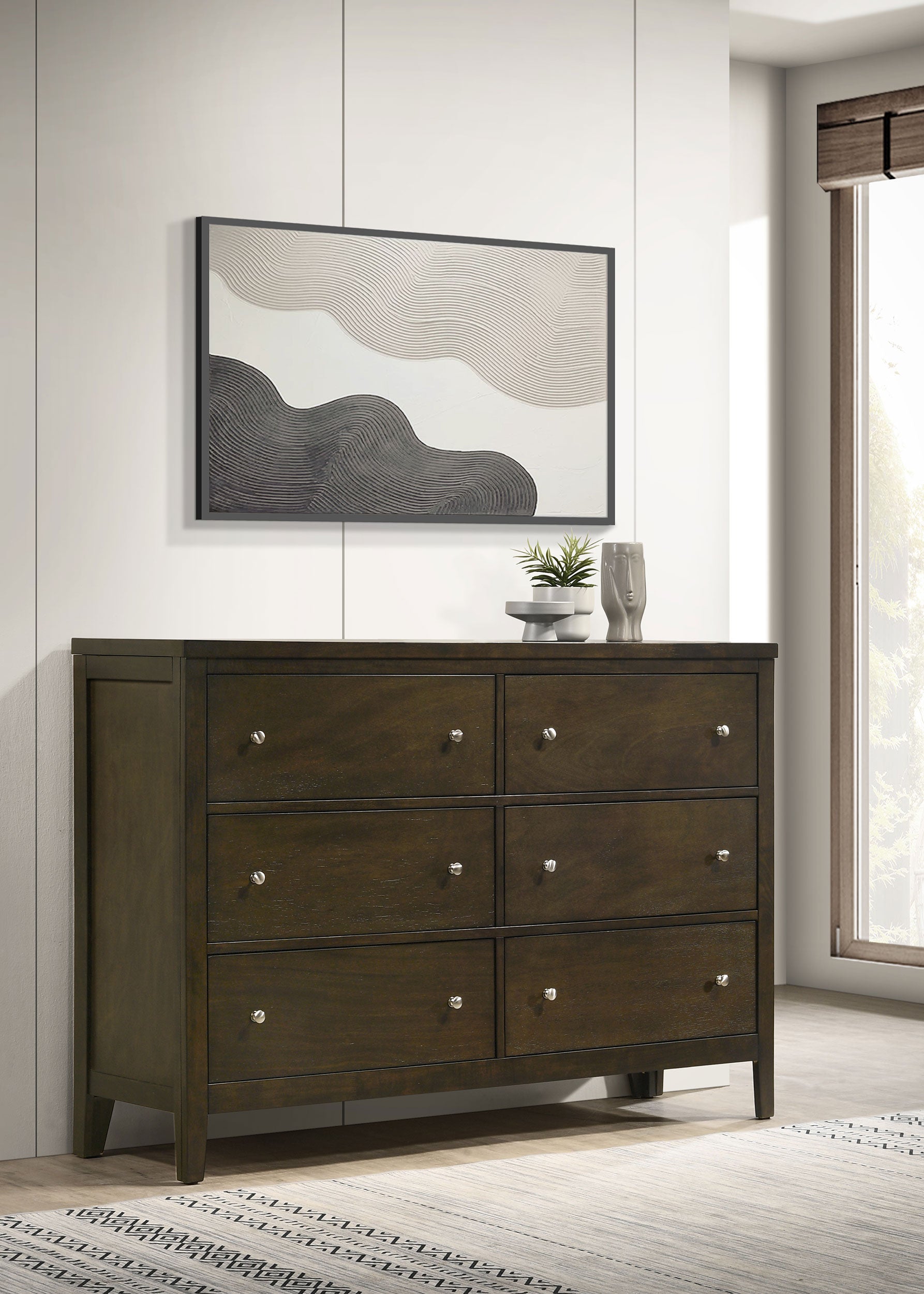 Wilkes 6-drawer Dresser Cabinet Dark Cocoa-