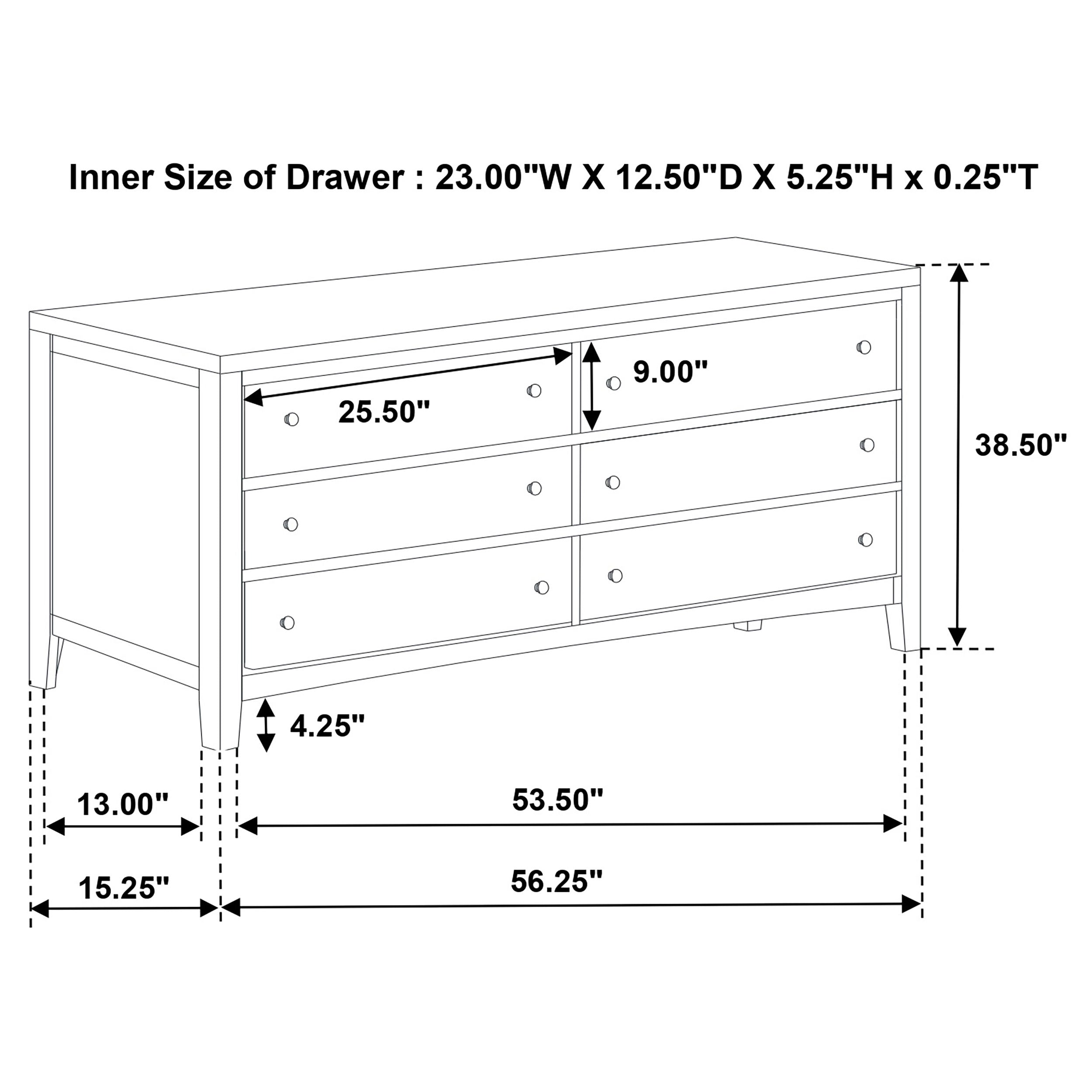 Wilkes 6-drawer Dresser Cabinet Dark Cocoa-