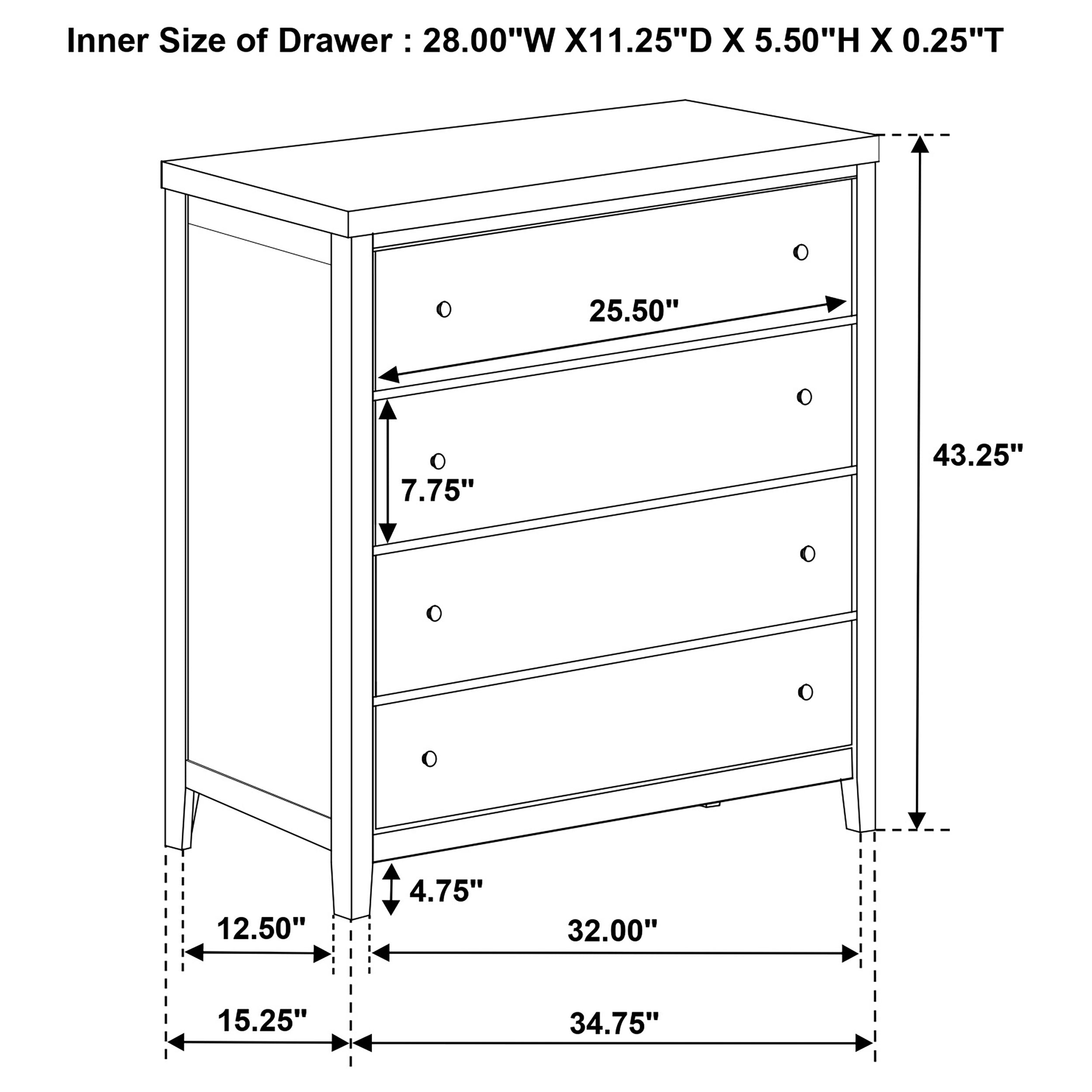 Wilkes 4-drawer Chest of Drawers Dark Cocoa-