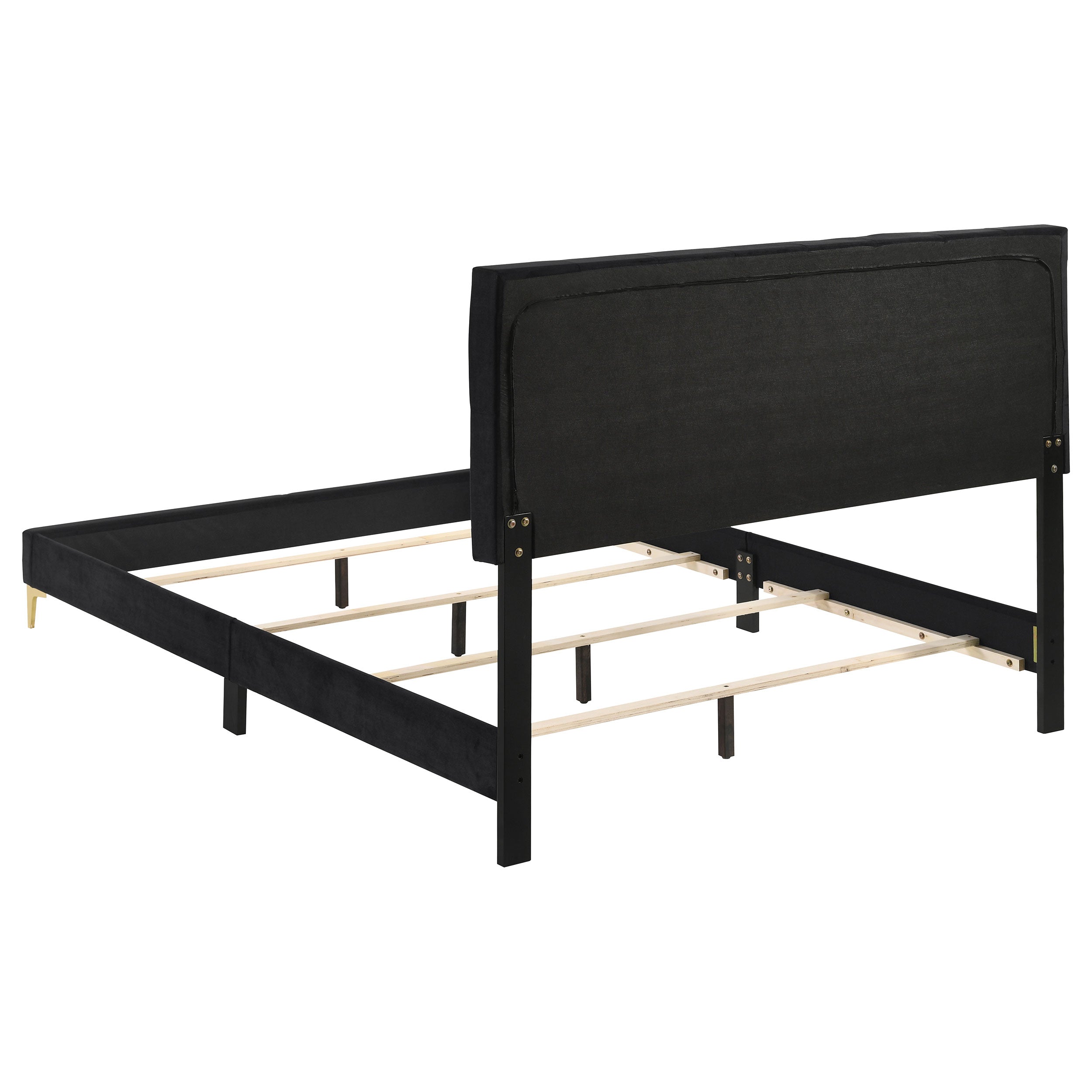 Kendall Upholstered Queen Panel Bed Black-CoasterEveryday