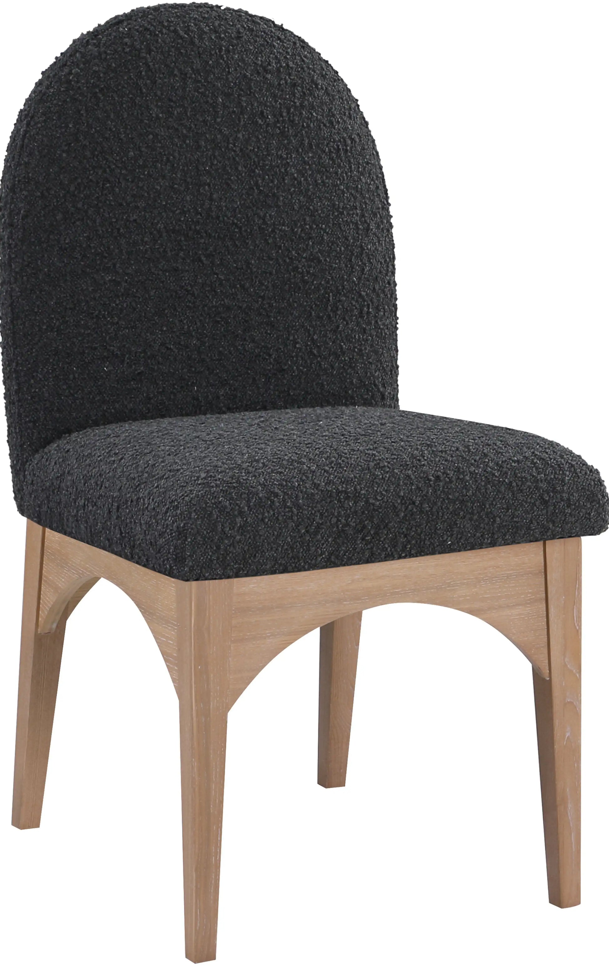 Waldorf - Boucle Dining Side Chair With Natural Legs - Best Buy Furniture