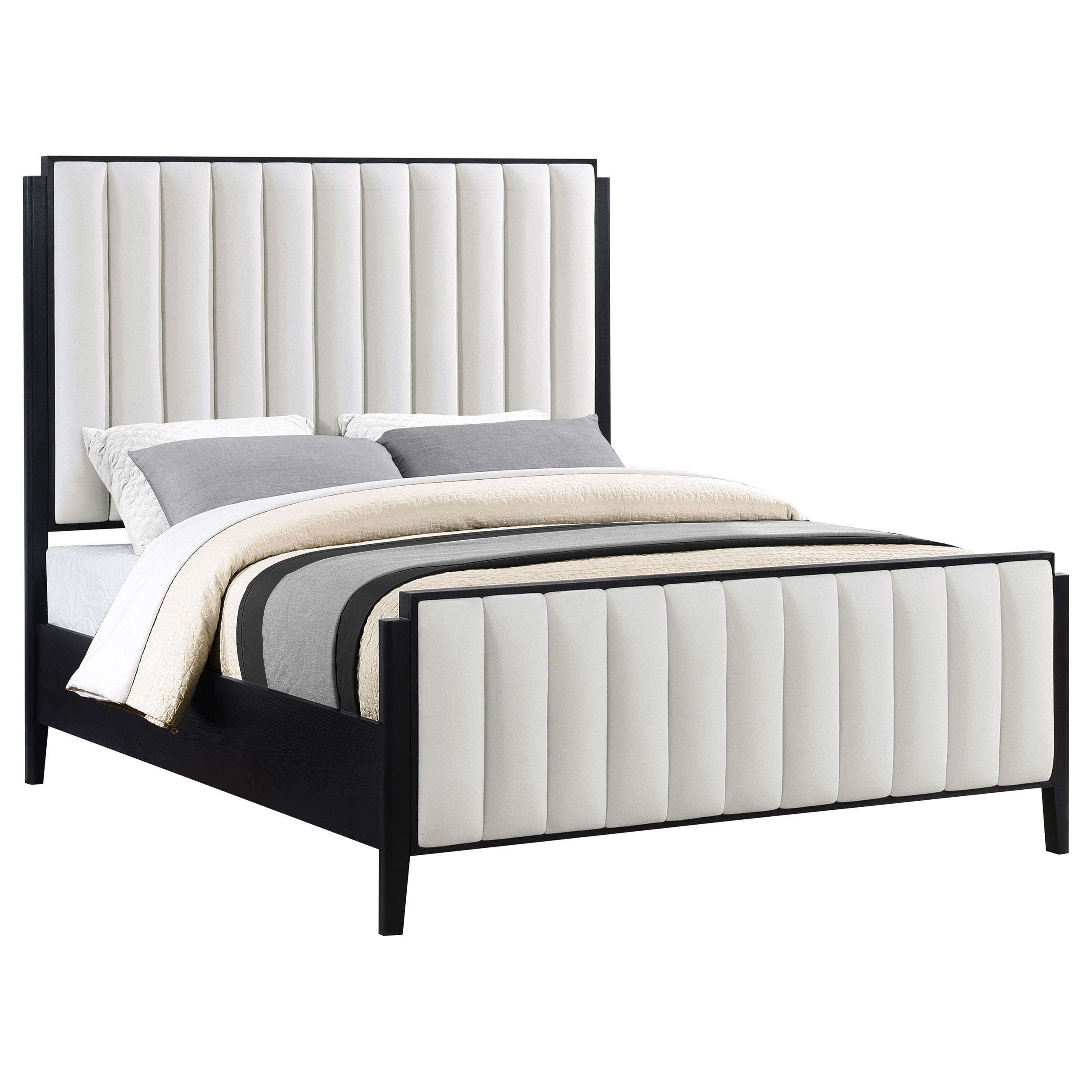 Brookmead 60-inch Upholstered Queen Bed Black-
