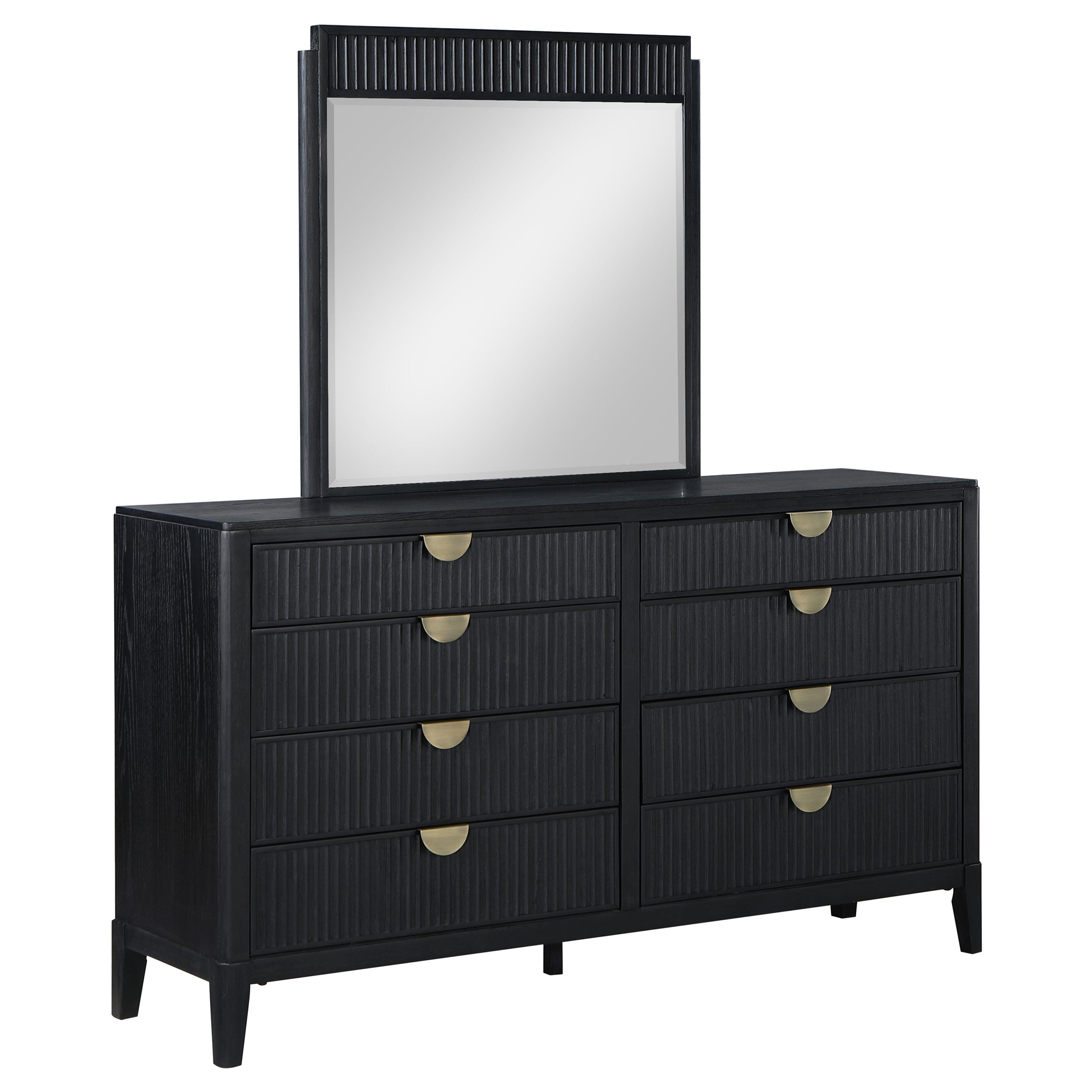 Brookmead 8-drawer Dresser with Mirror Black-