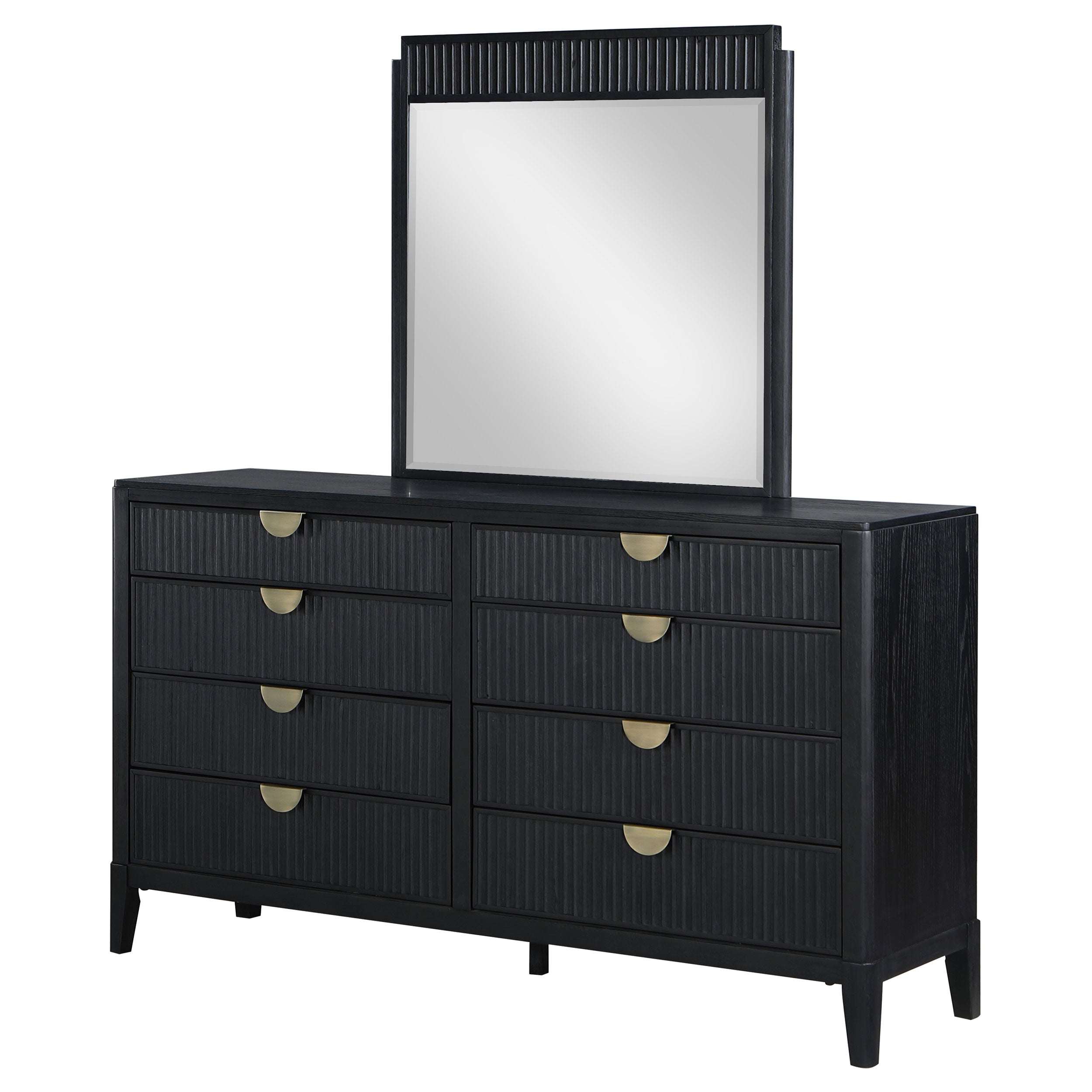 Brookmead 8-drawer Dresser with Mirror Black-