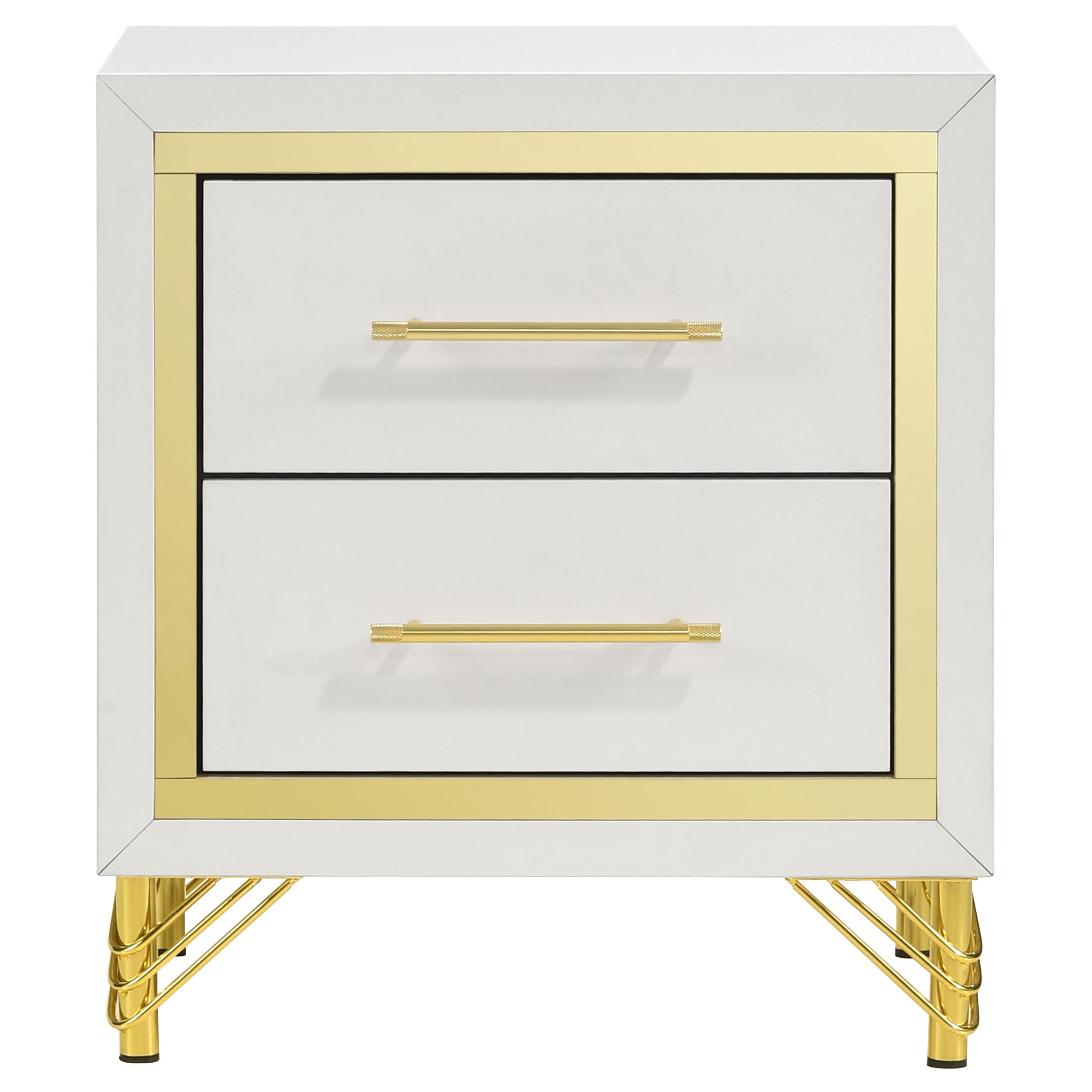 Lucia 2-drawer Nightstand Bedside Table White-