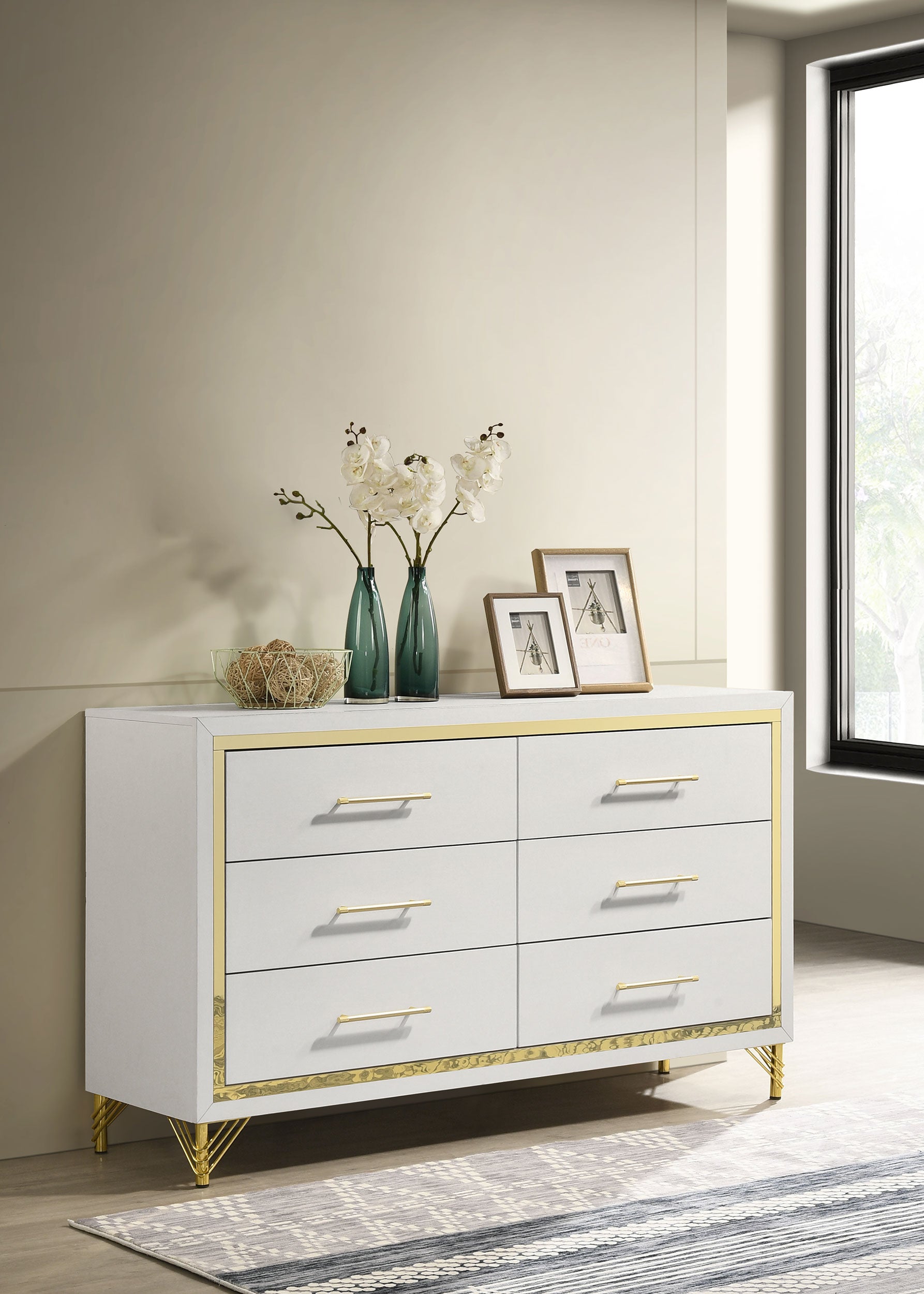 Lucia 6-drawer Dresser Cabinet White-