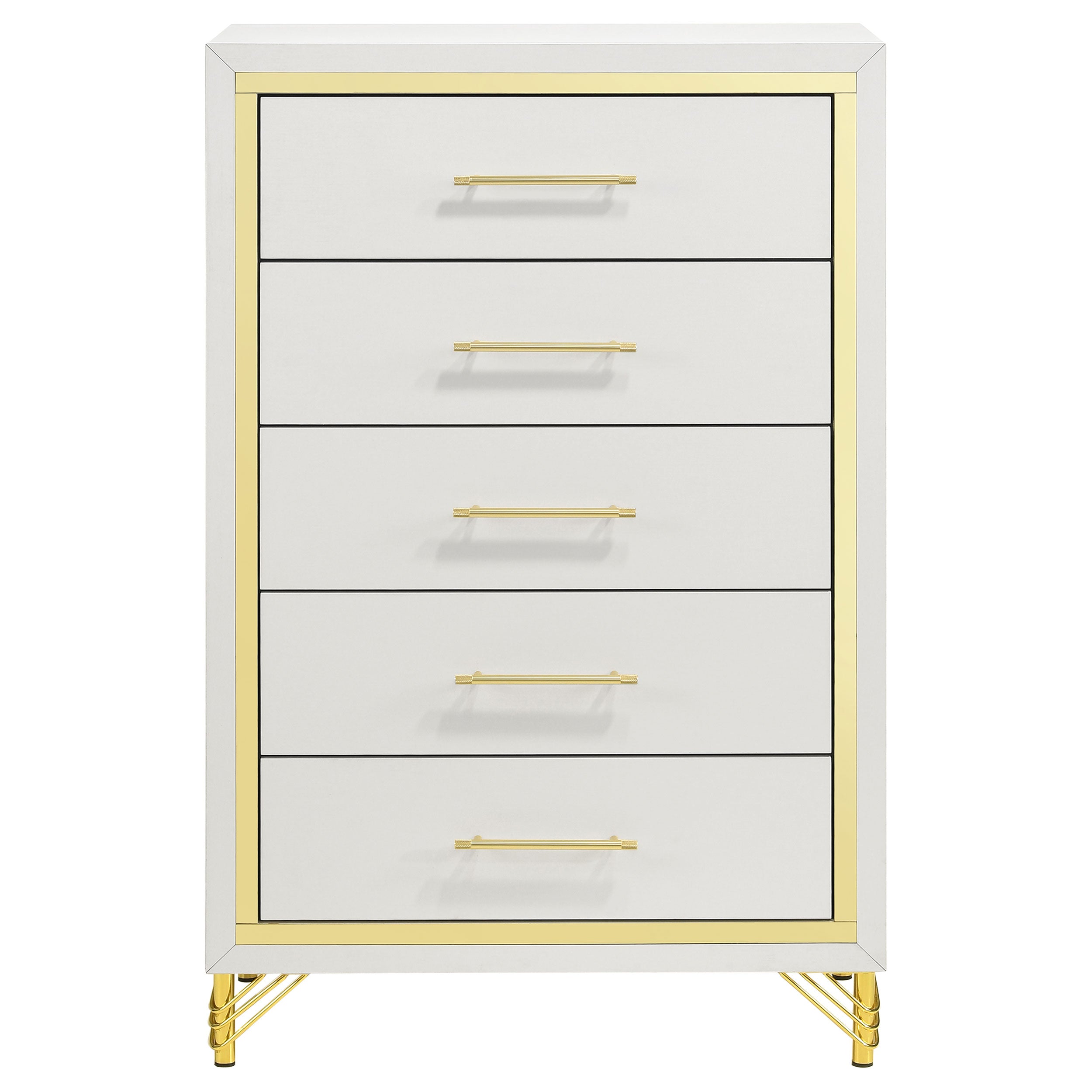 Lucia 5-drawer Bedroom Chest of Drawers White-