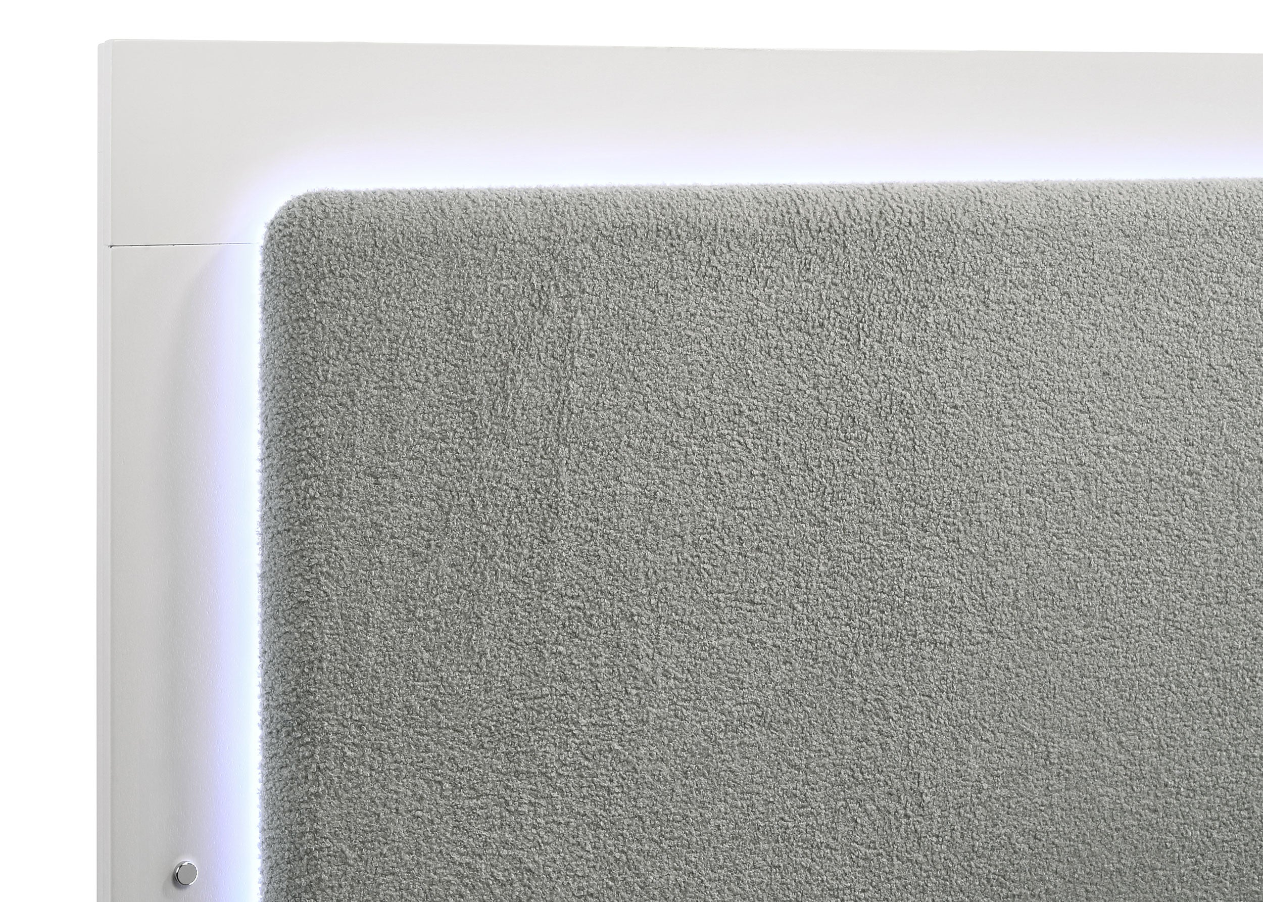 Caraway Wood Queen LED Panel Bed White-