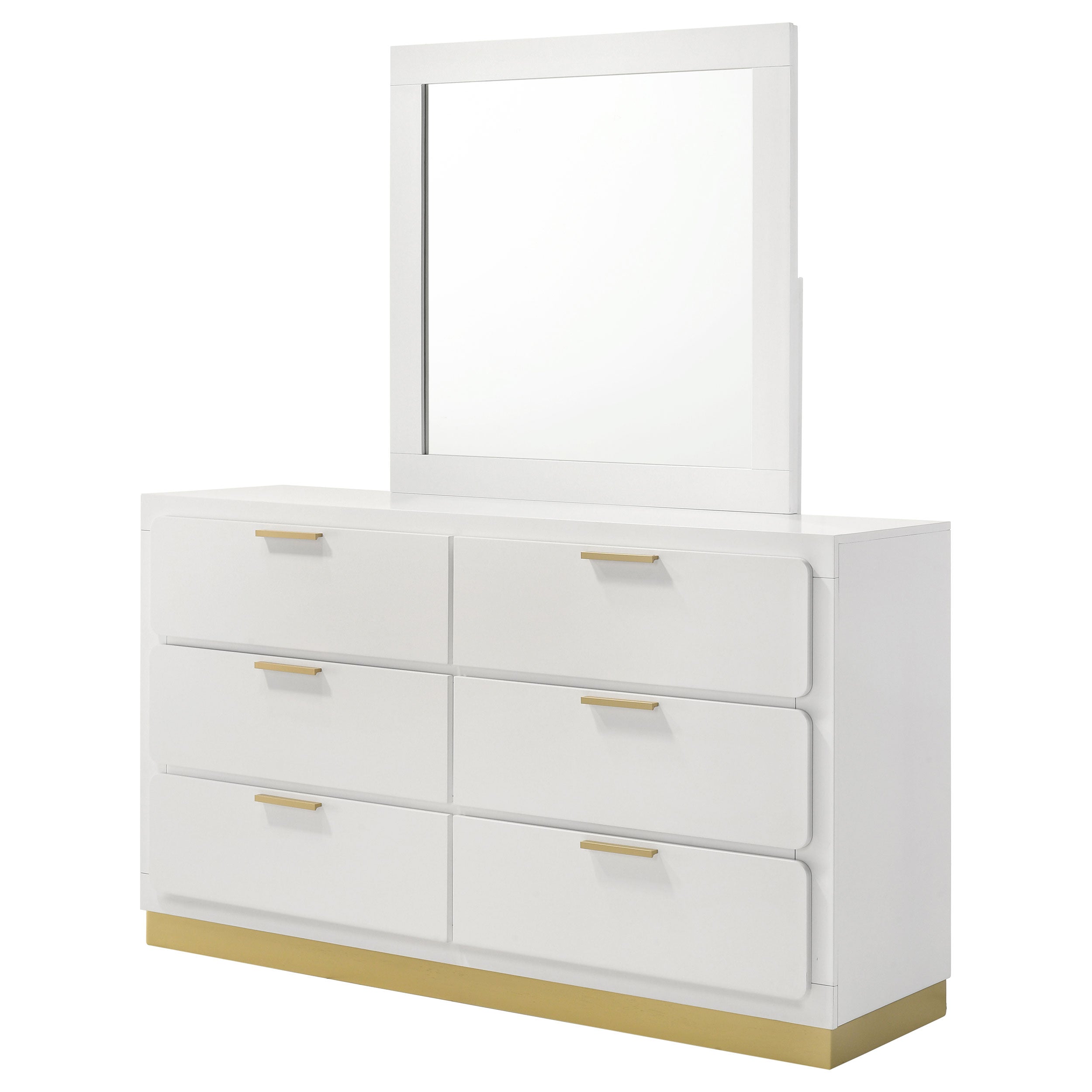 Caraway 6-drawer Dresser with Mirror White-