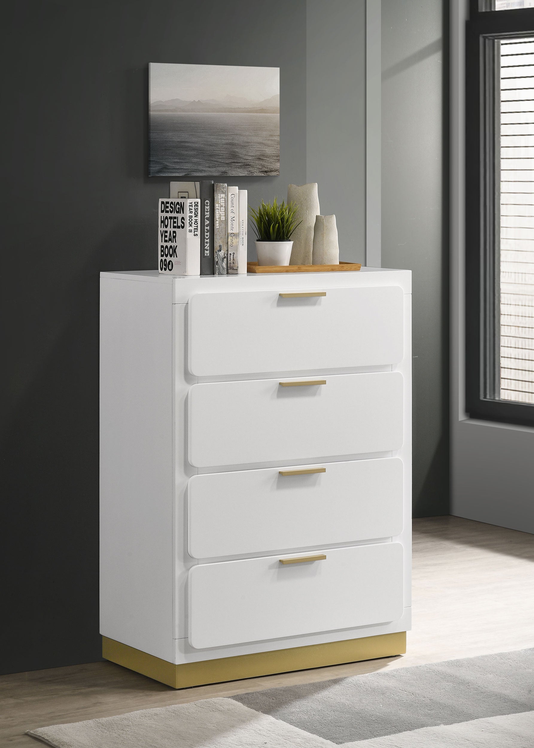 Caraway 4-drawer Bedroom Chest White-