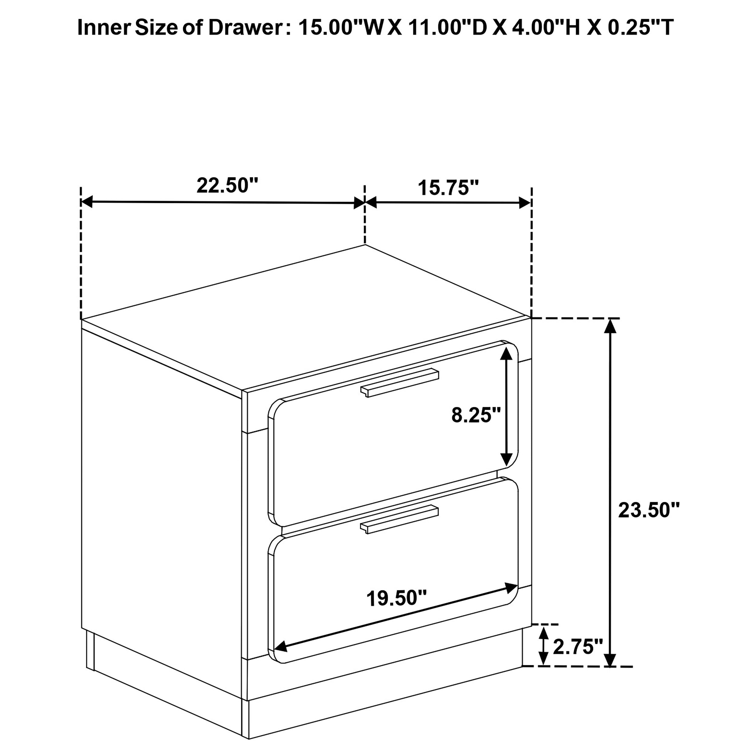 Caraway 2-drawer Nightstand Black-