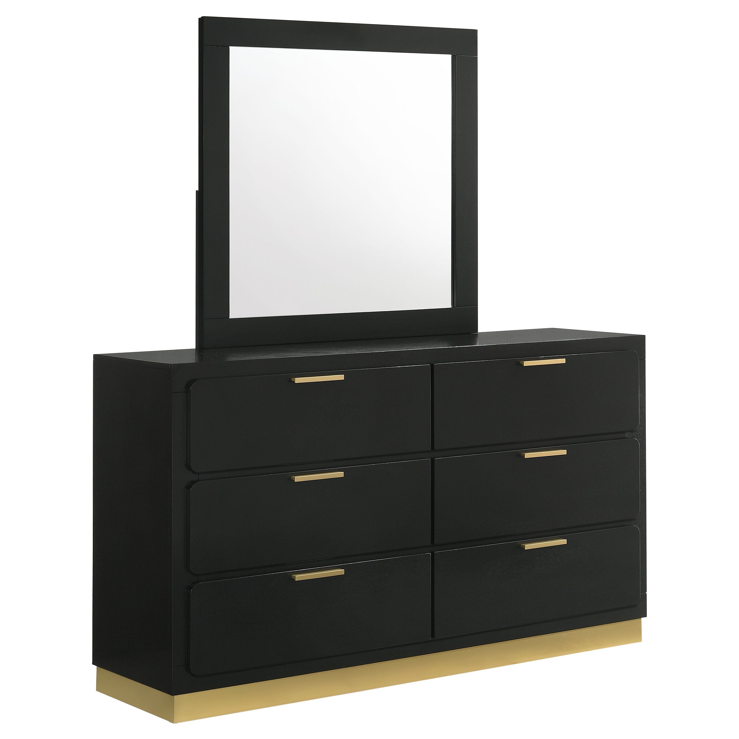 Caraway 6-drawer Dresser with Mirror Black-