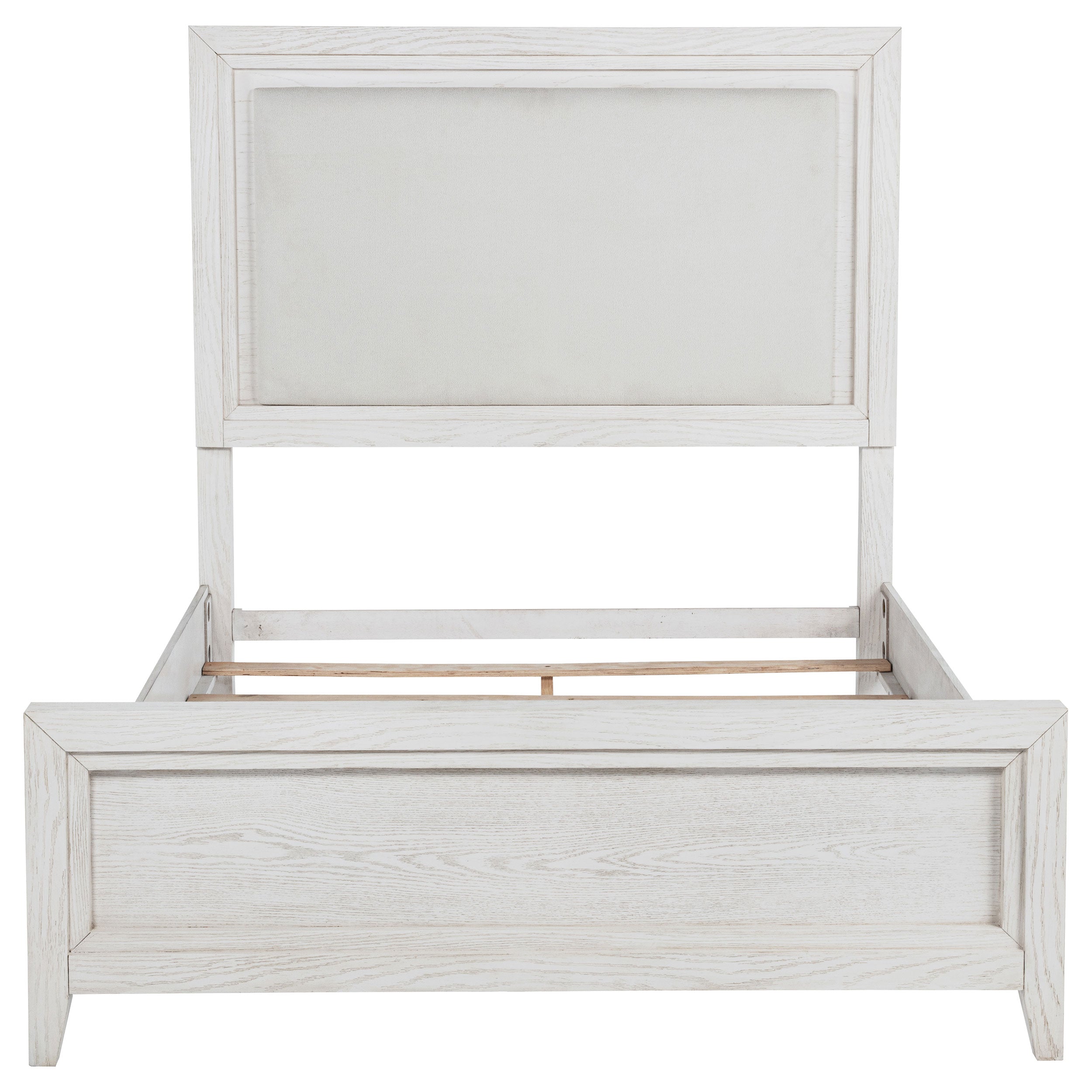 Marielle Queen Upholstered Panel Bed Distressed White-