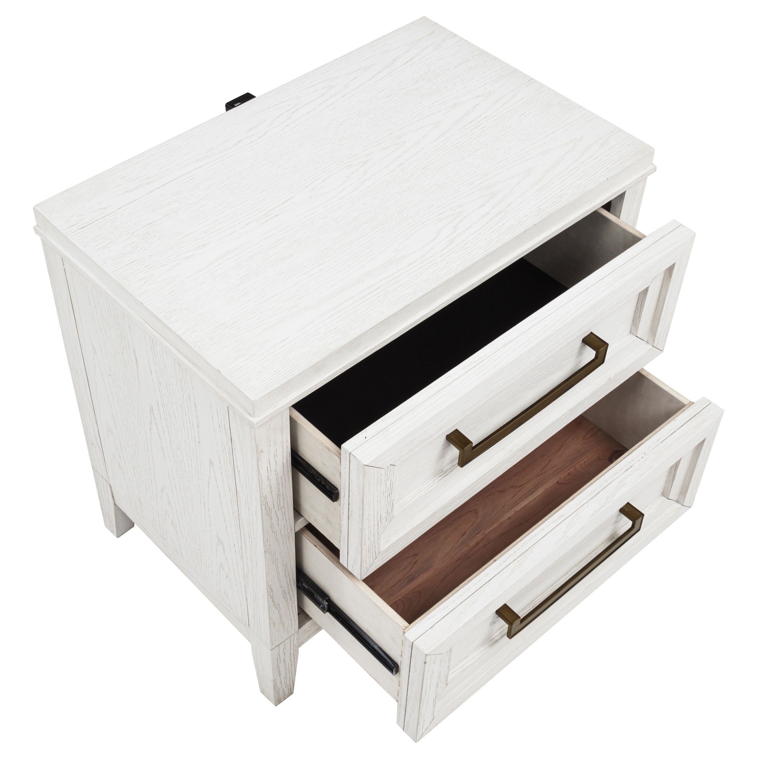 Marielle 2-drawer Nightstand Bedside Table Distressed White -