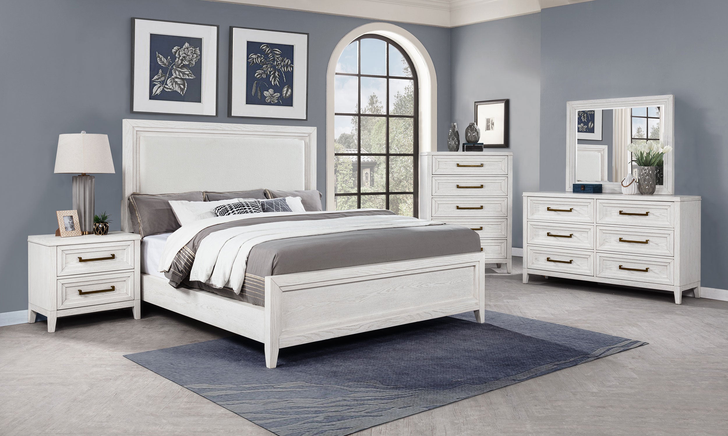 Marielle 2-drawer Nightstand Bedside Table Distressed White -
