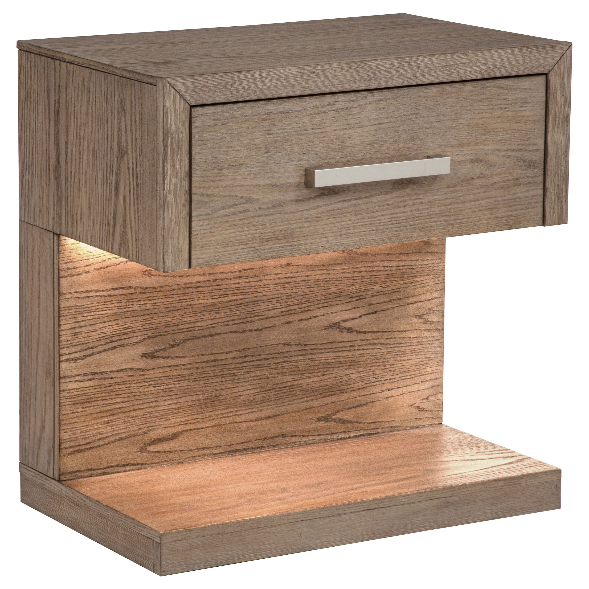 Kenora 1-drawer Nightstand Bedside Table Barley Brown-