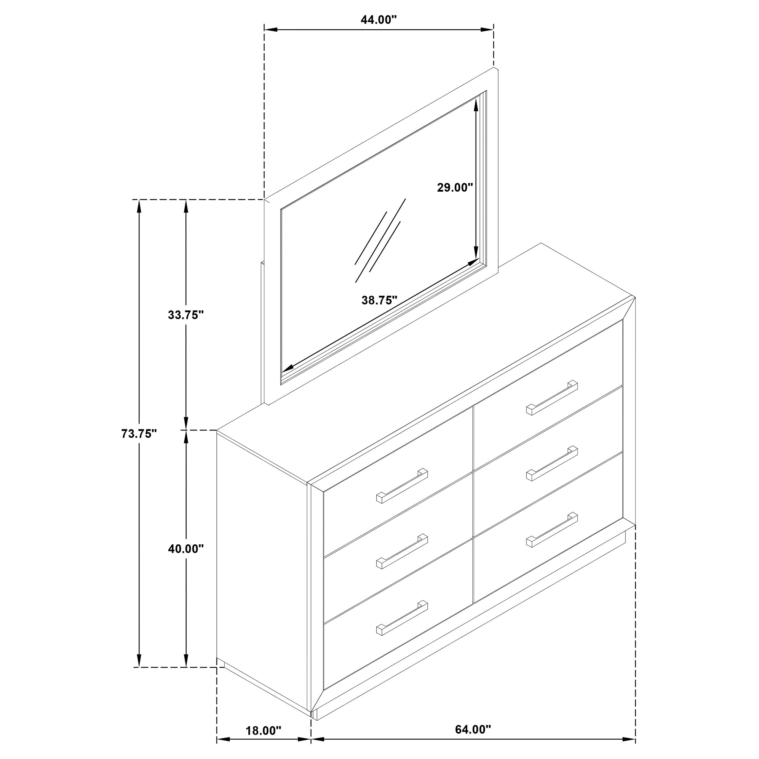 Kenora 6-drawer Dresser and Mirror Barley Brown-