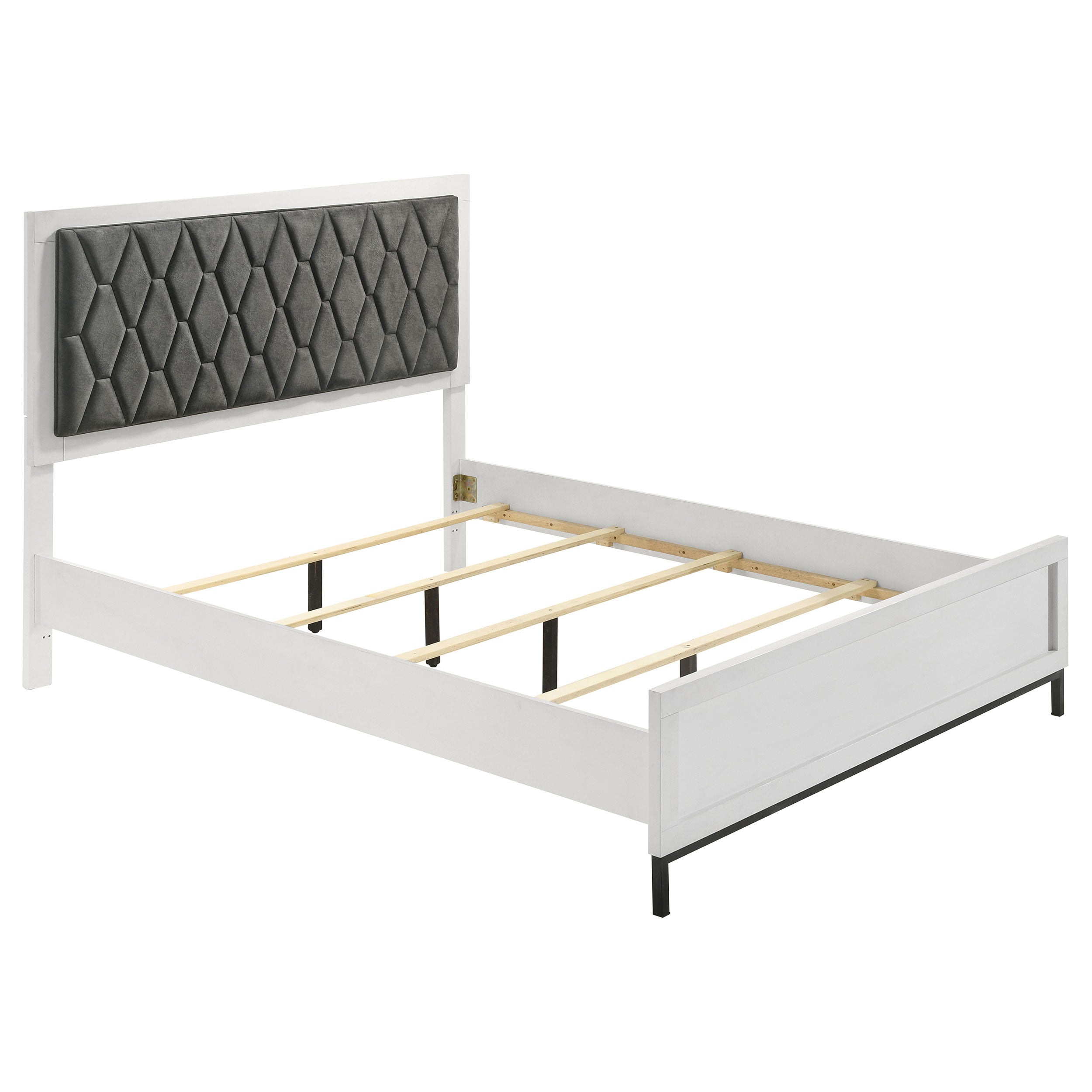 Sonora Queen Upholstered Panel Bed White -