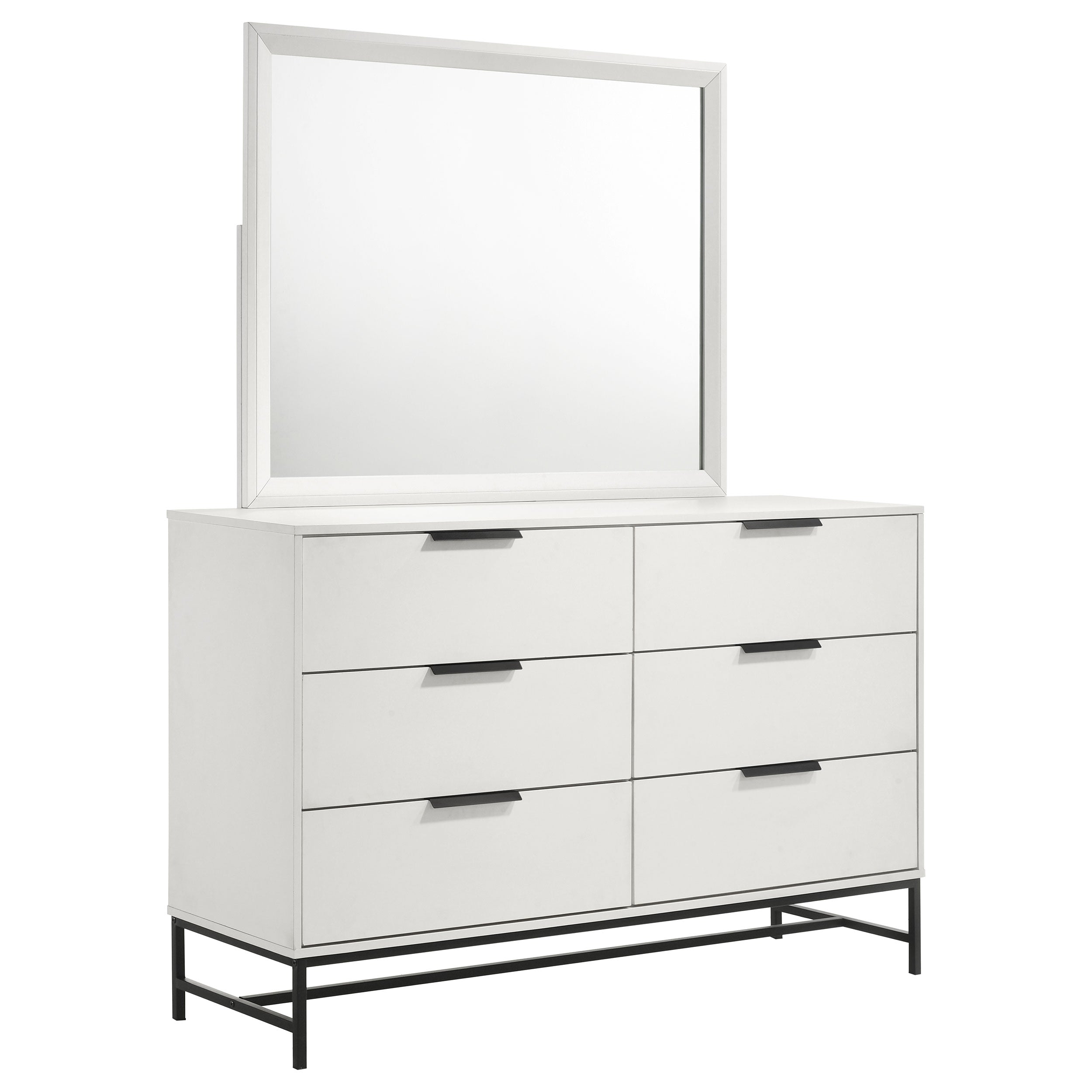 Sonora 6-drawer Dresser with Mirror White-