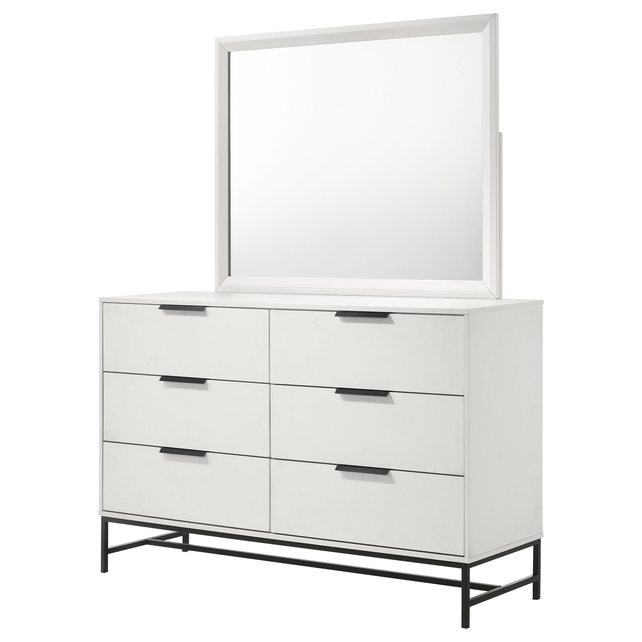 Sonora 6-drawer Dresser with Mirror White-
