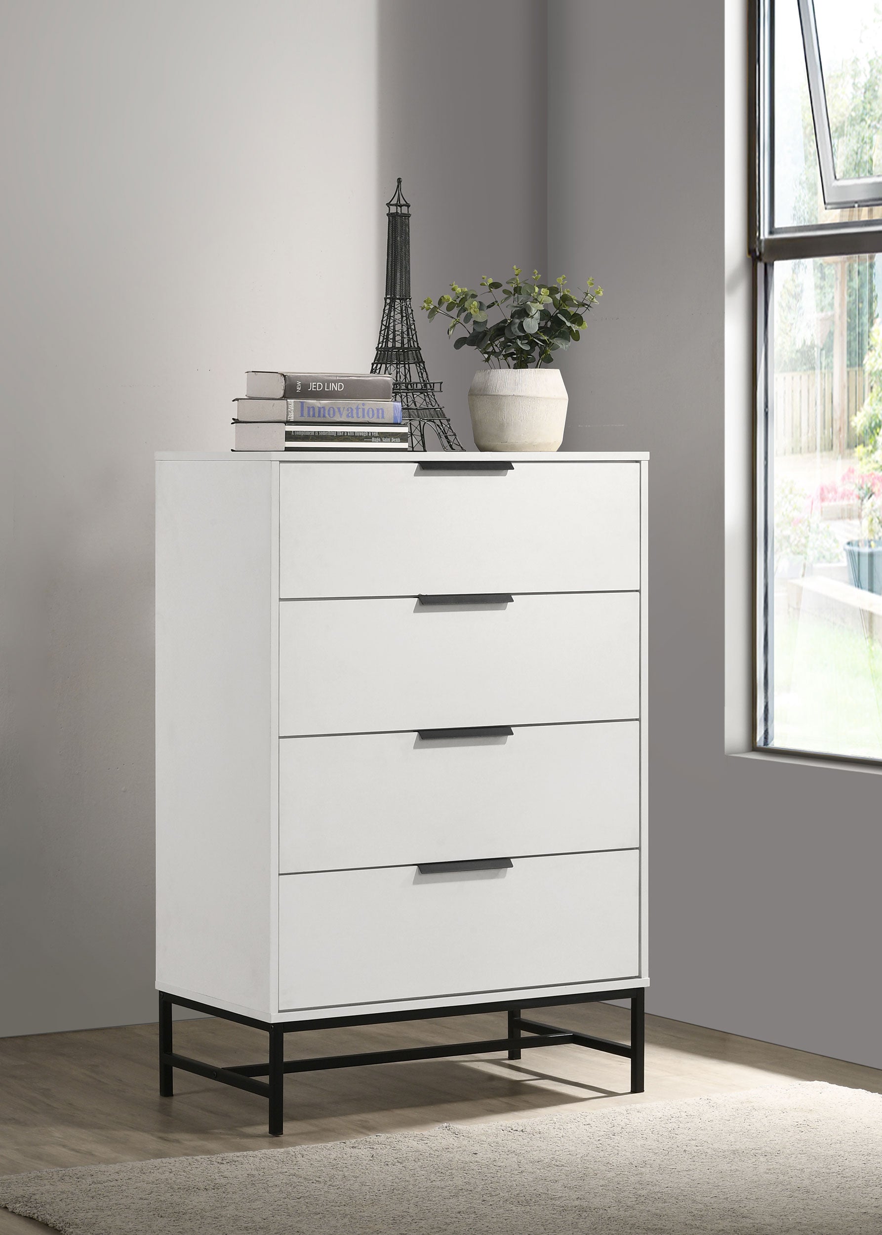 Sonora 4-drawer Bedroom Chest White -