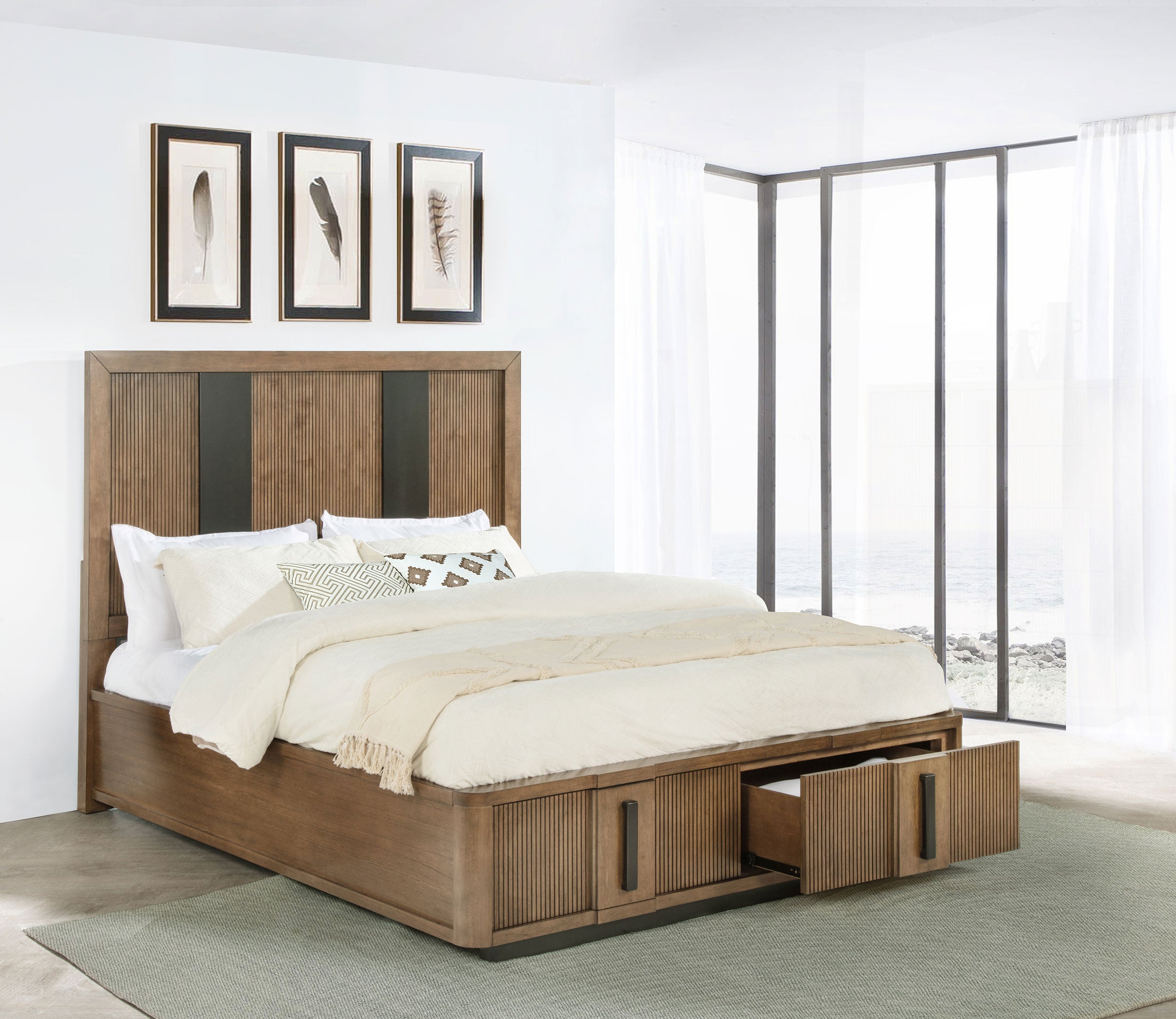 Terrace 2-drawer Queen Storage Bed Ash Brown-