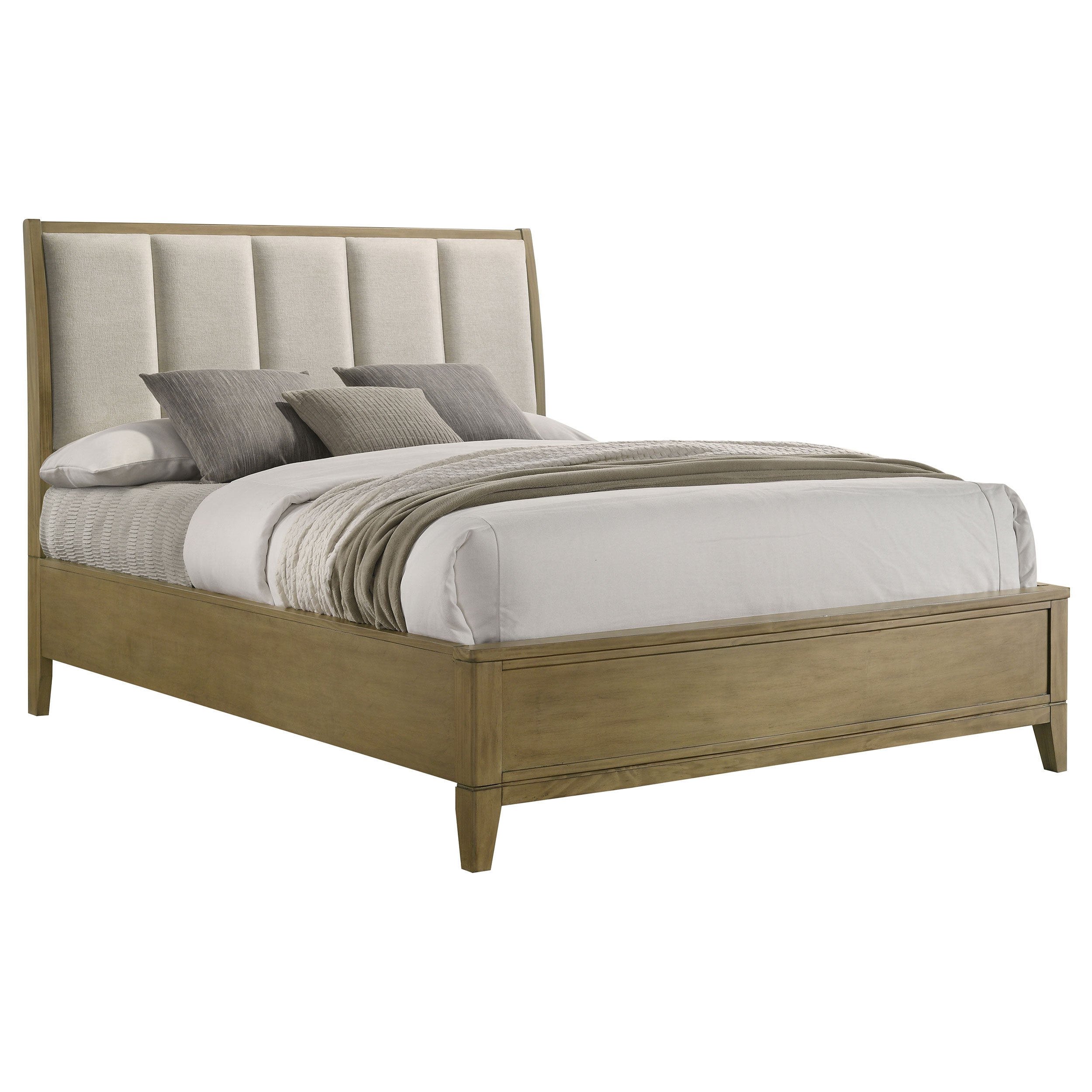 Granada Upholstered Queen Panel Bed Natural Pine-