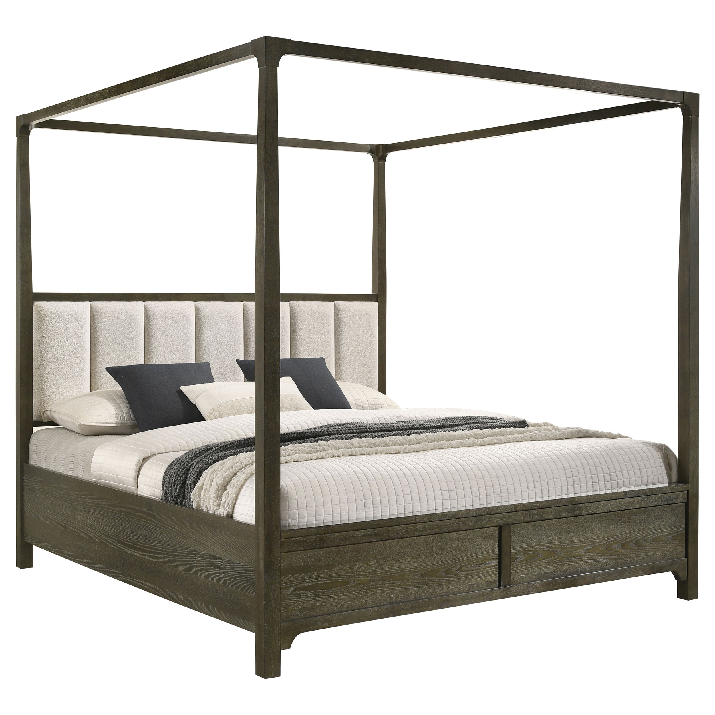 Gran Park Queen Canopy Bed Dark Cocoa-