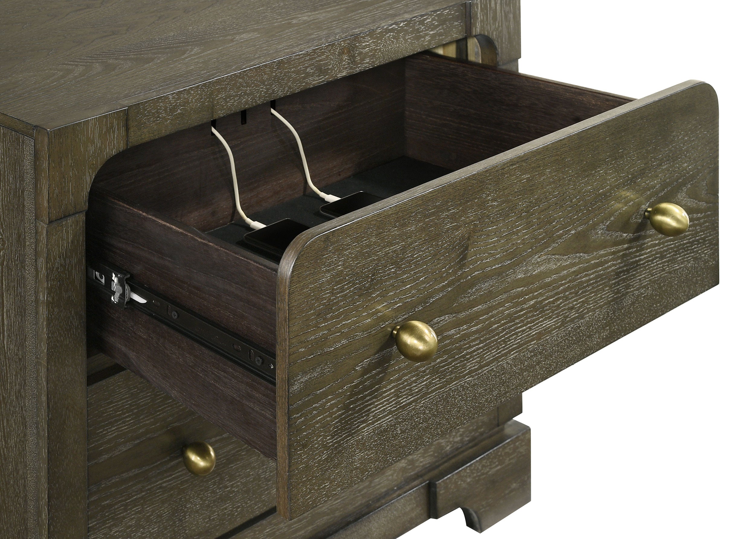 Gran Park 2-drawer Nightstand Bedside Table Dark Cocoa-