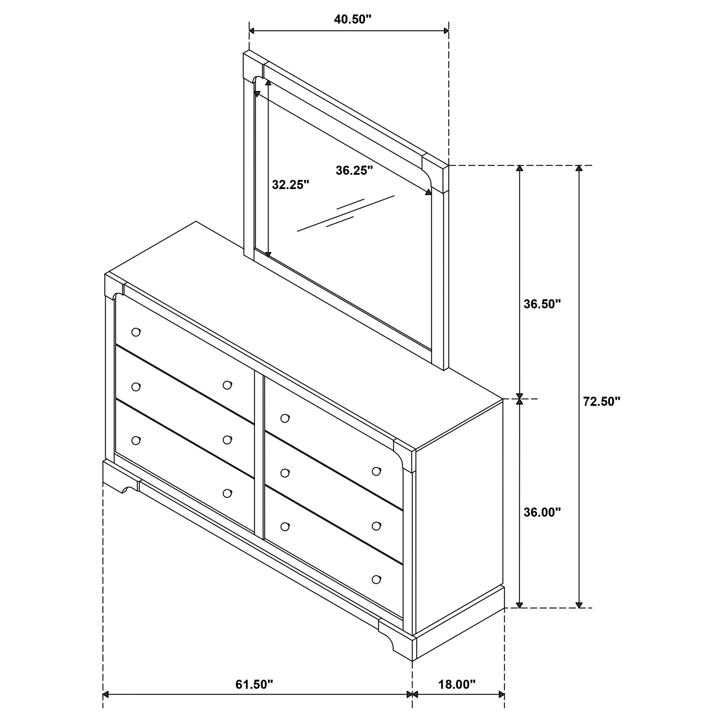 Gran Park 6-drawer Dresser and Mirror Dark Cocoa-