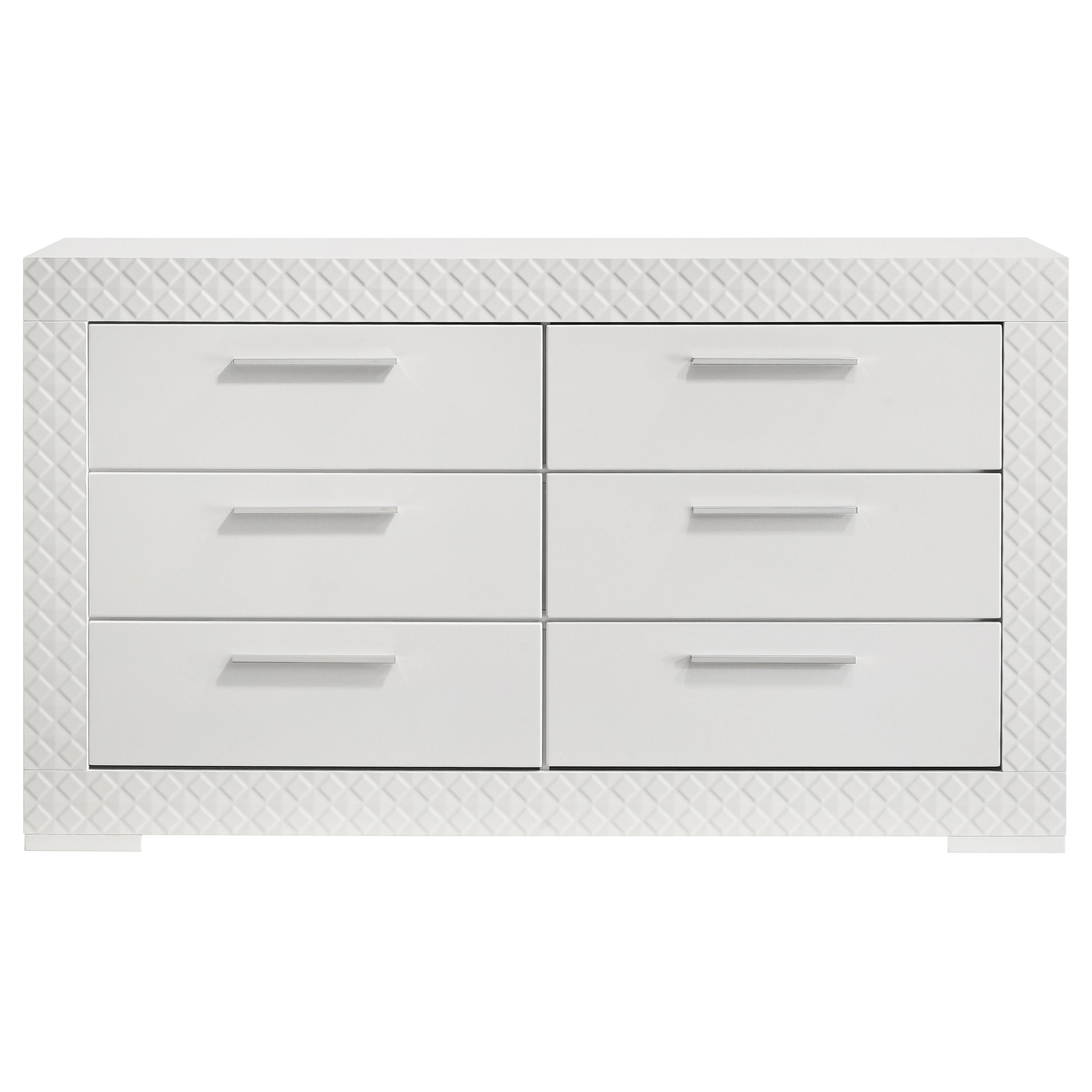 Ives 6-drawer Dresser Cabinet White High Gloss-