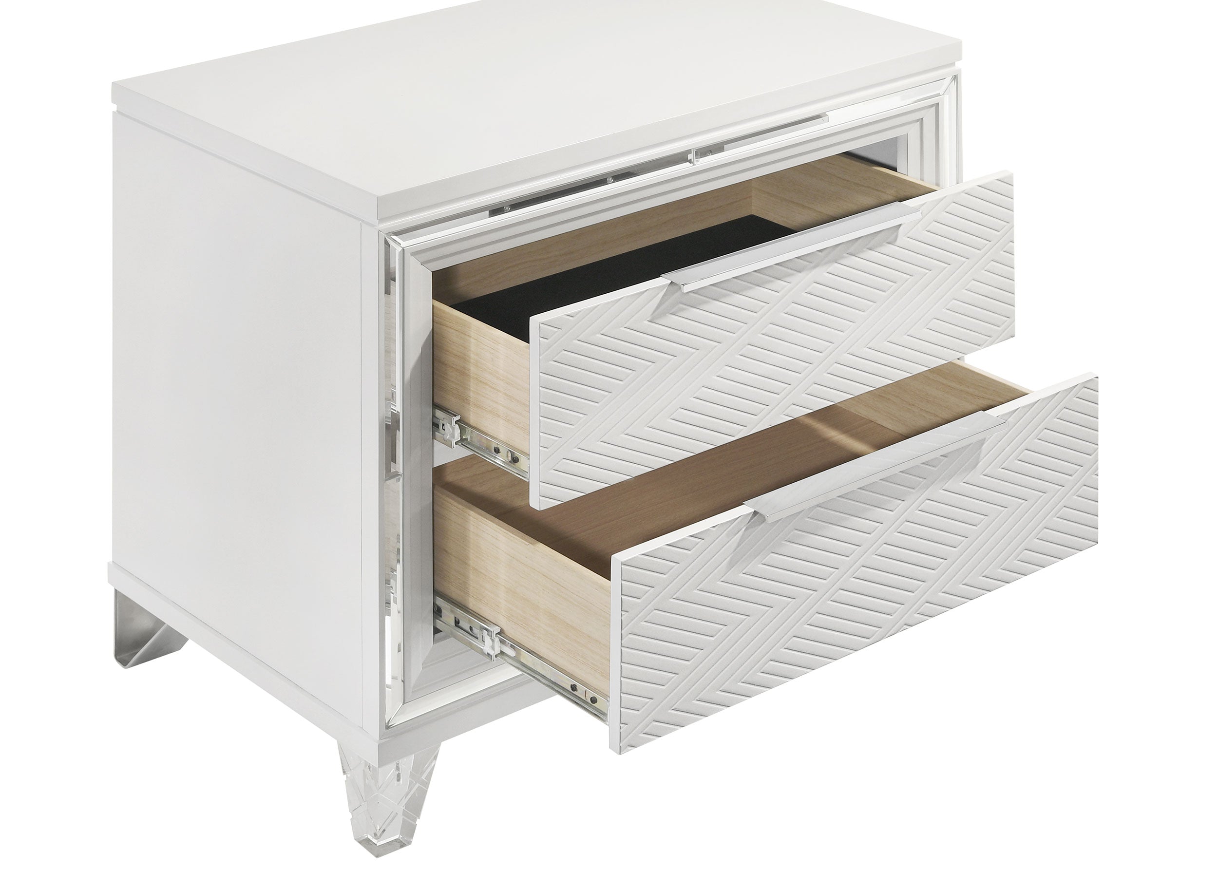 Marmore 2-drawer Nightstand Bedside Table White-
