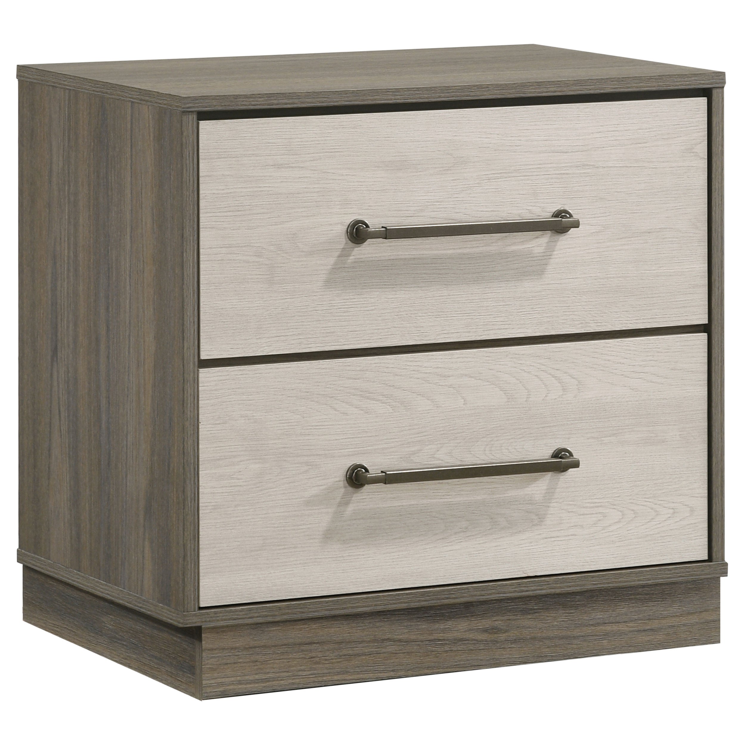 Fenwick 2-drawer Nightstand Bedside Table Grey Oak-