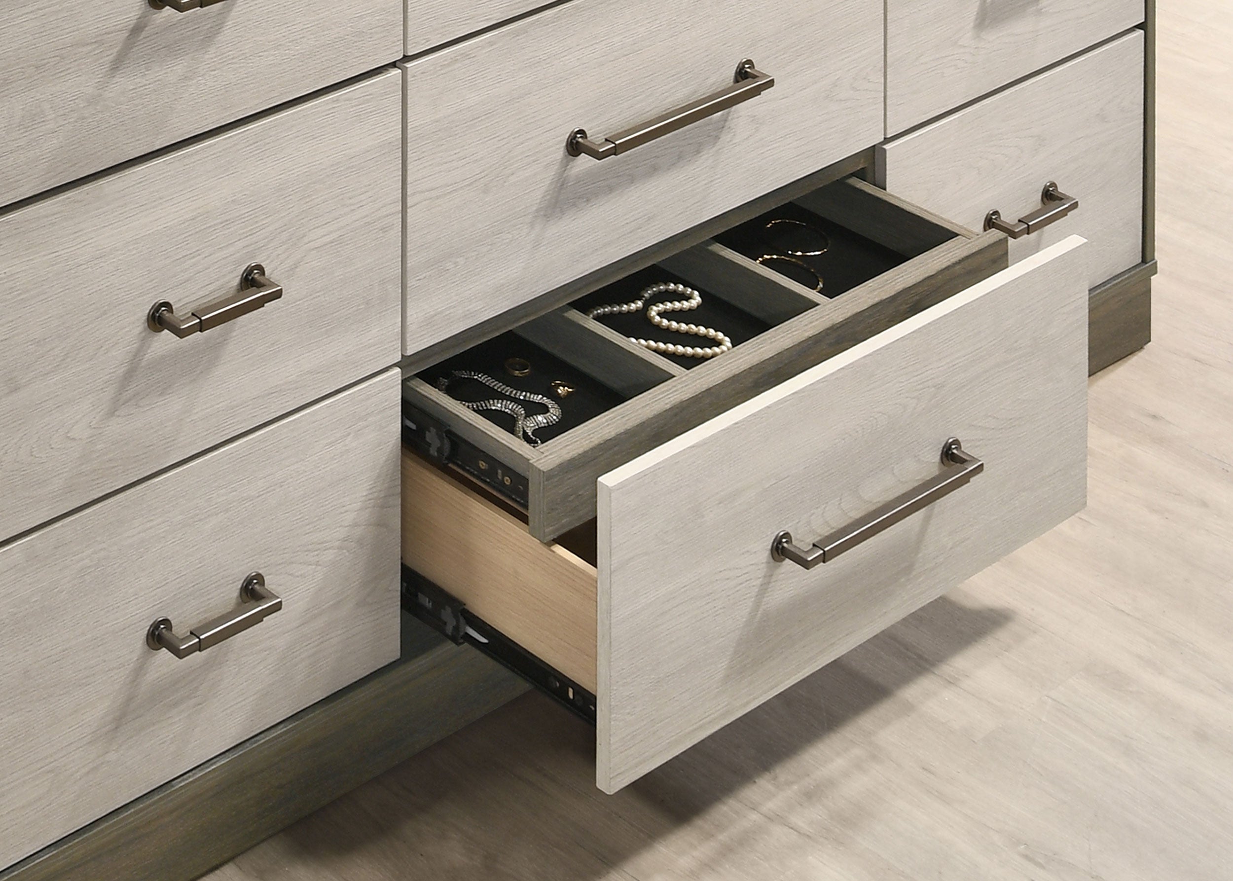 Fenwick 9-drawer Dresser with Mirror Grey Oak-