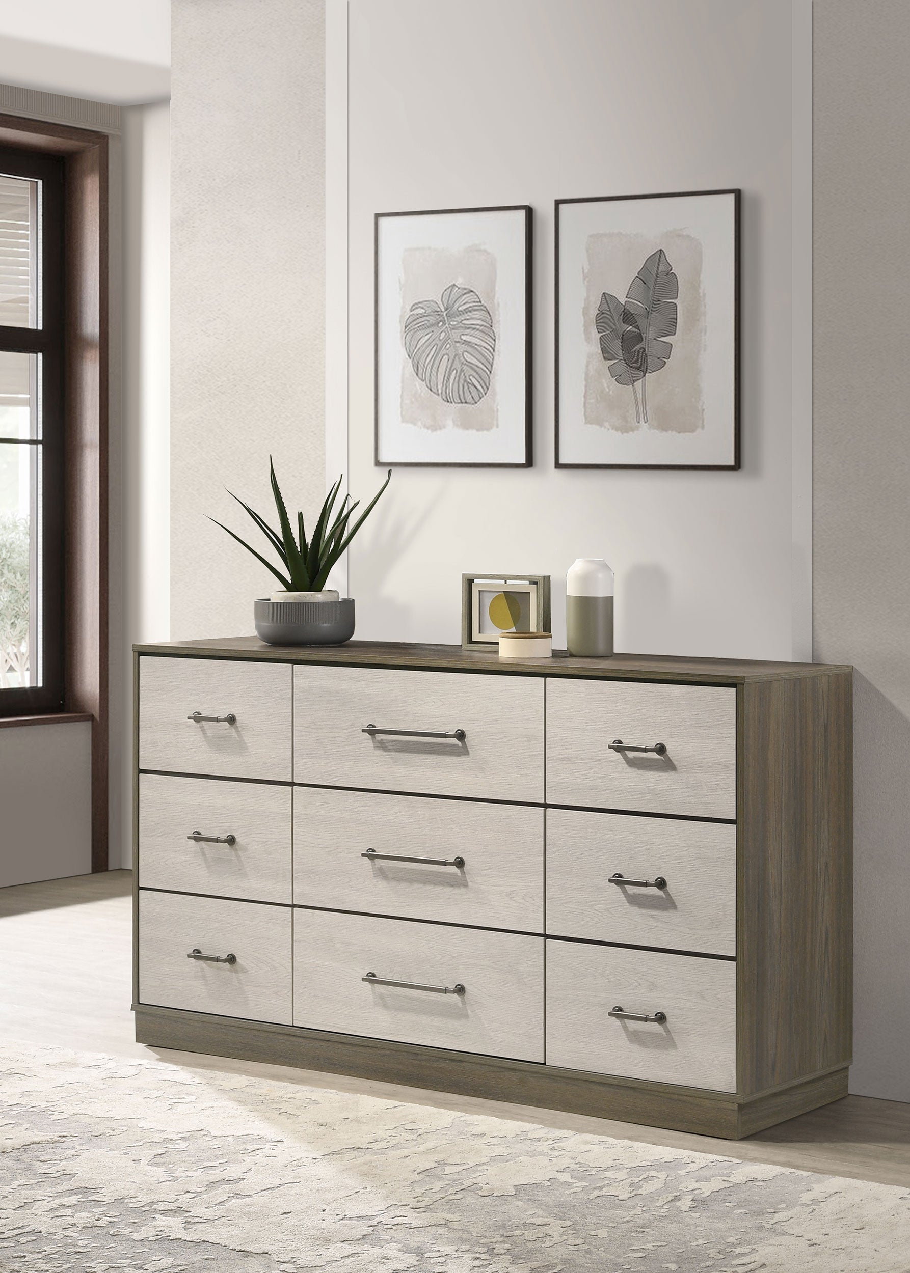 Fenwick 9-drawer Dresser Grey Oak-