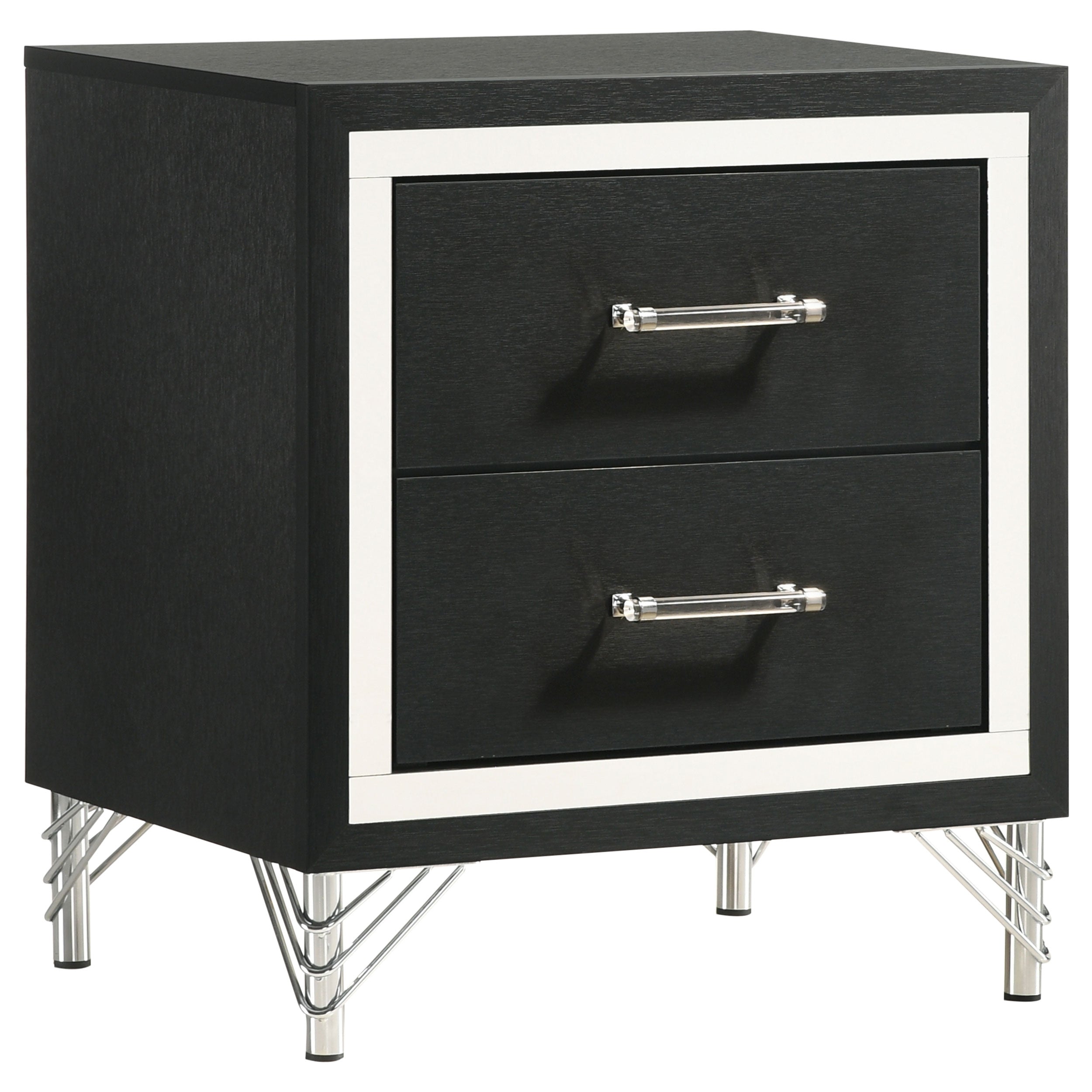 Lucia 2-drawer Nightstand Bedside Table Black-