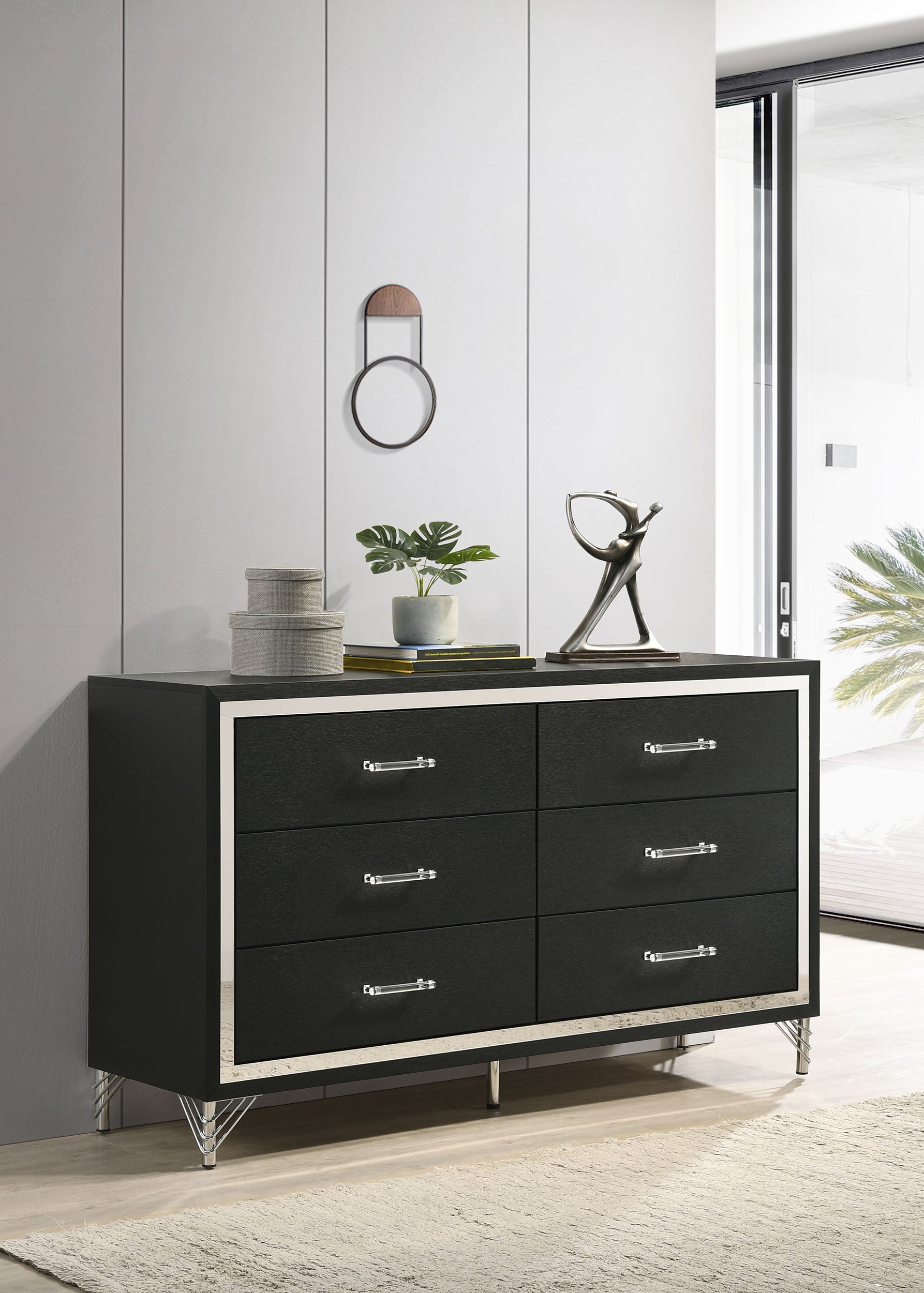 Lucia 6-drawer Dresser Cabinet Black-