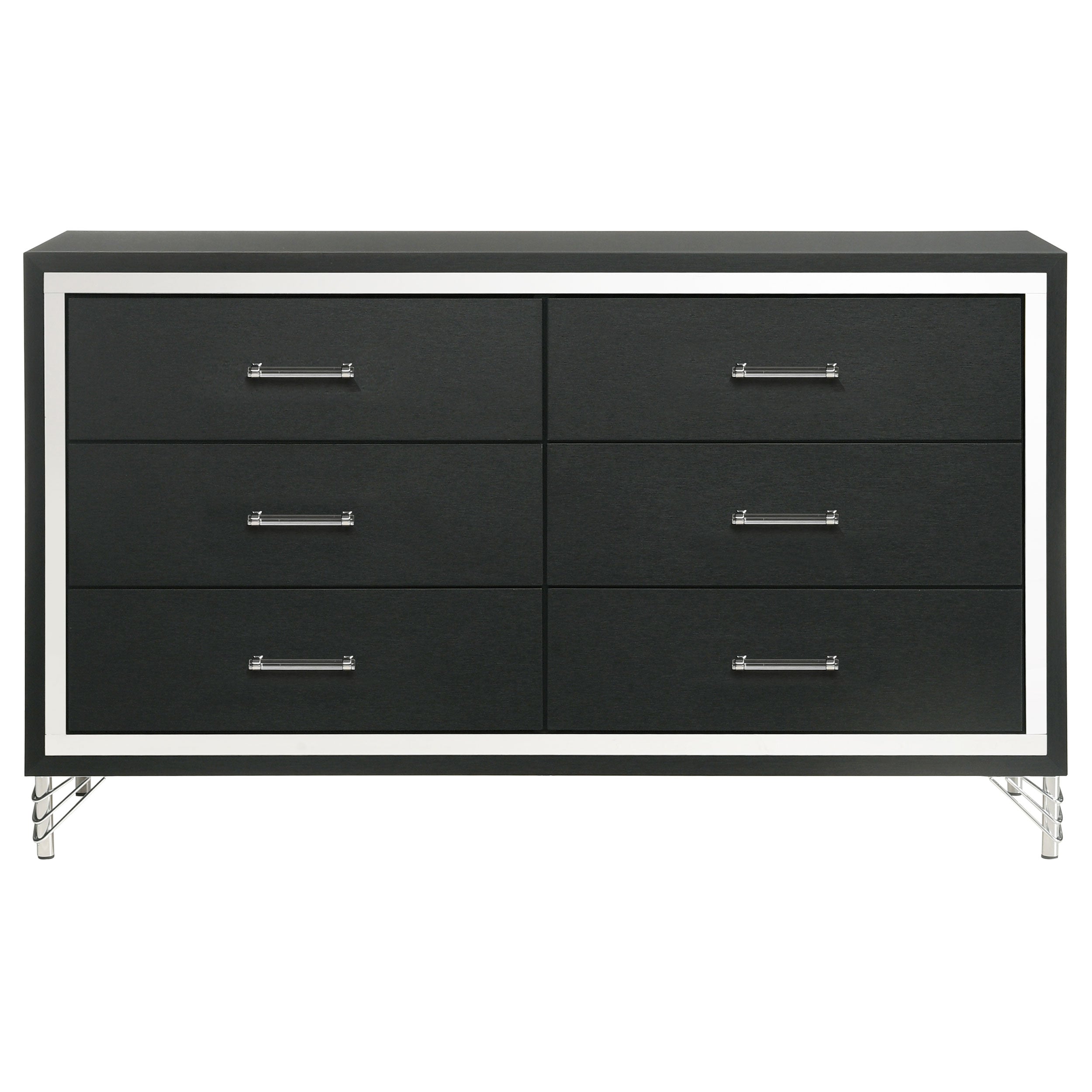 Lucia 6-drawer Dresser Cabinet Black-