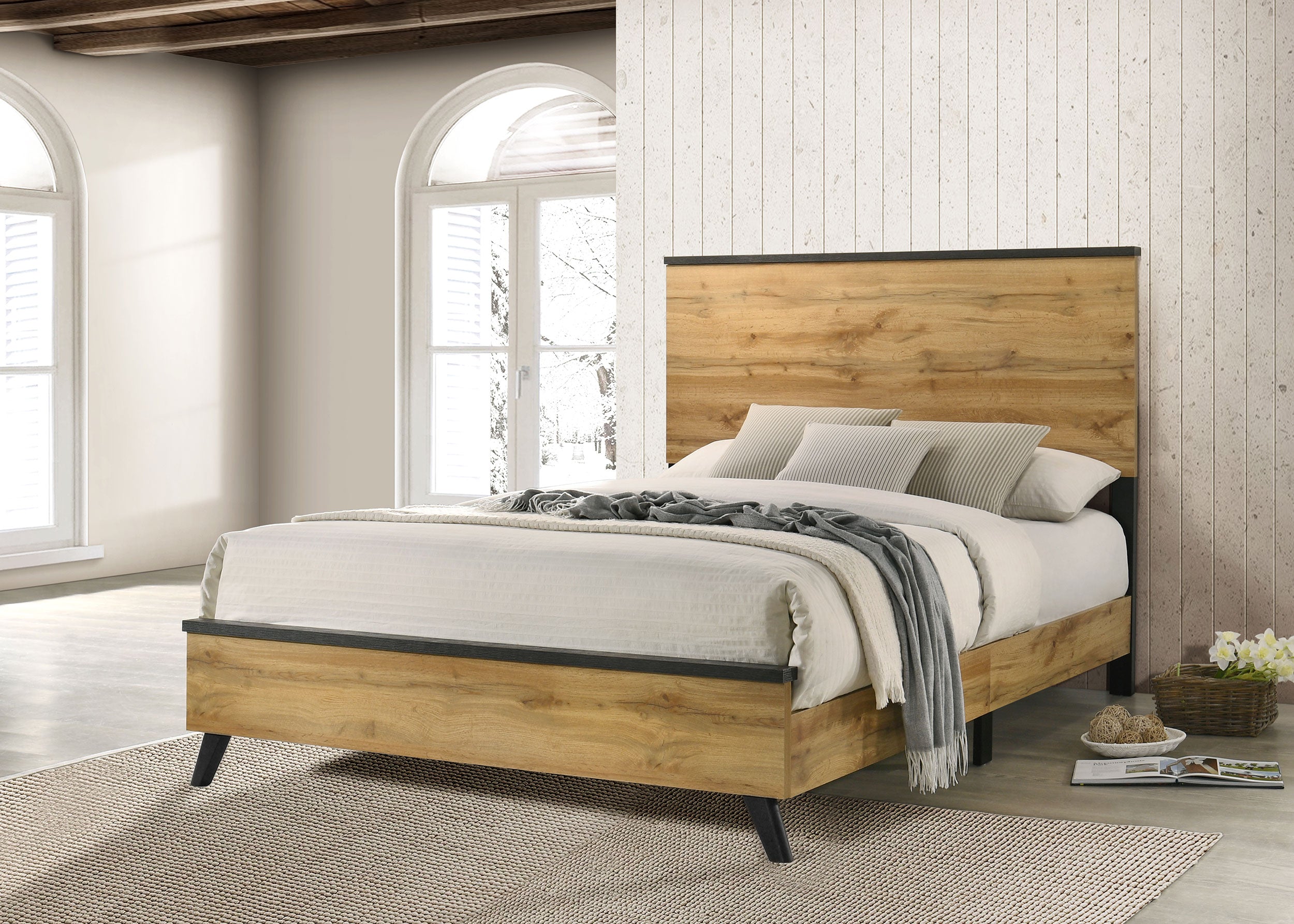 Kaywood 52-inch Queen Panel Bed Natural Pine-