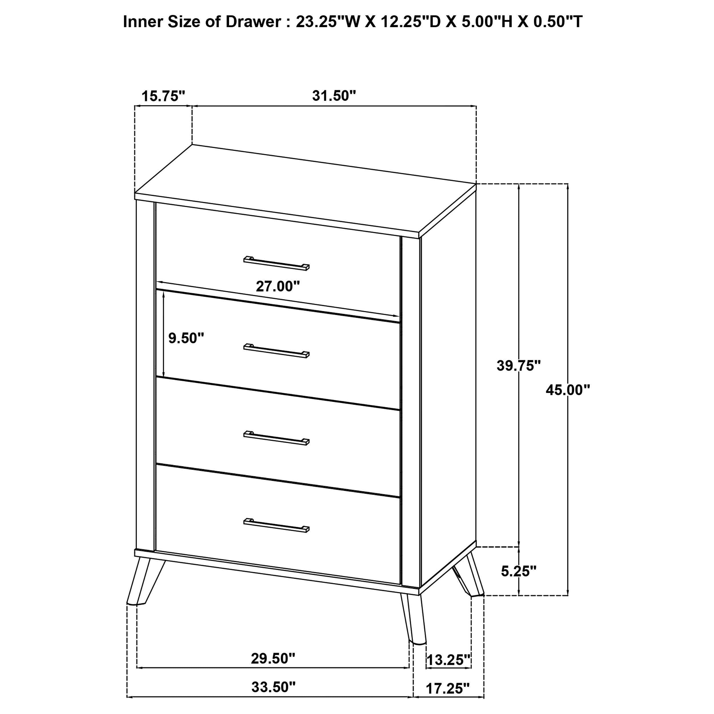Kaywood 4-drawer Bedroom Chest of Drawers Natural Pine-