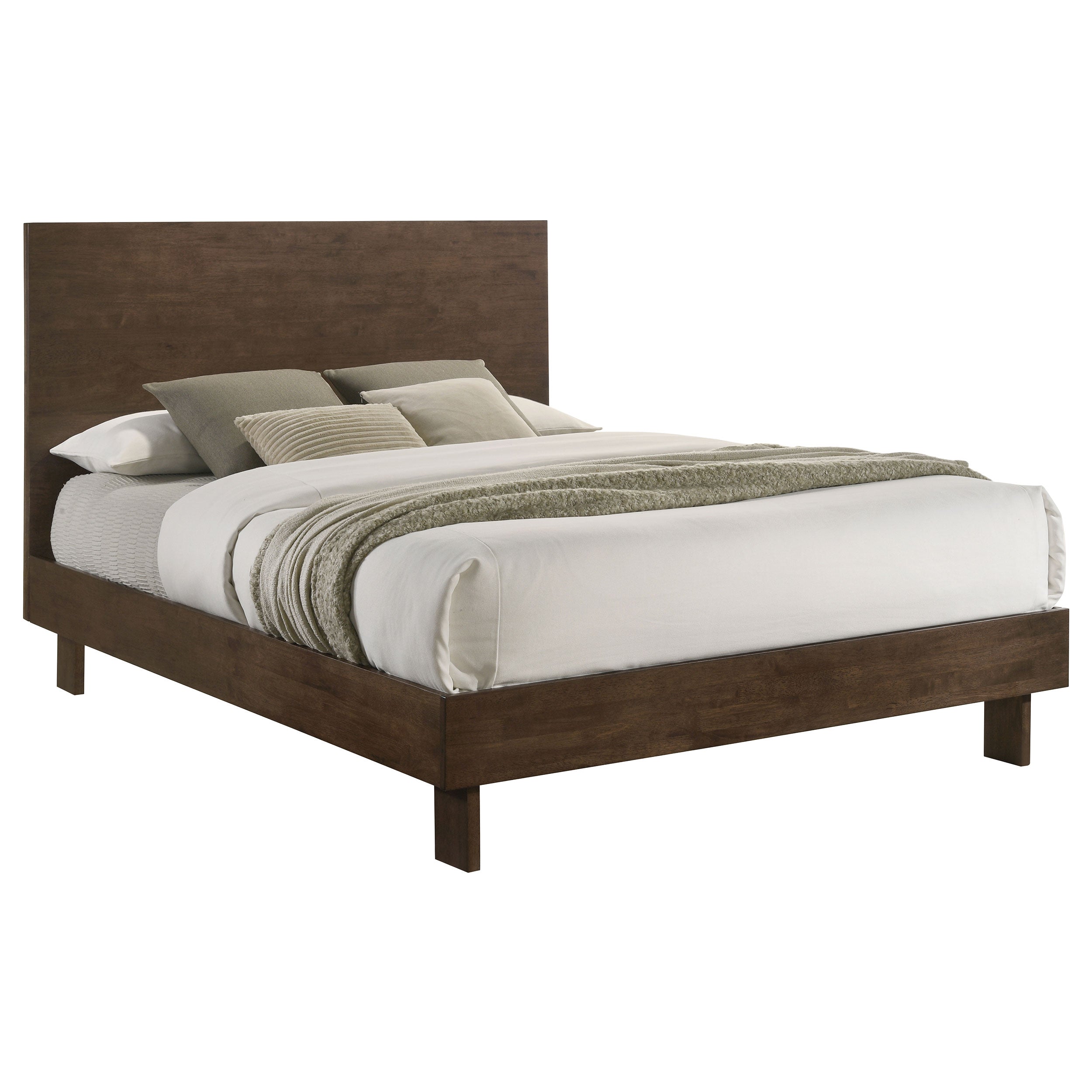 Glenwood 48-inch Queen Platform Panel Bed Warm Brown-