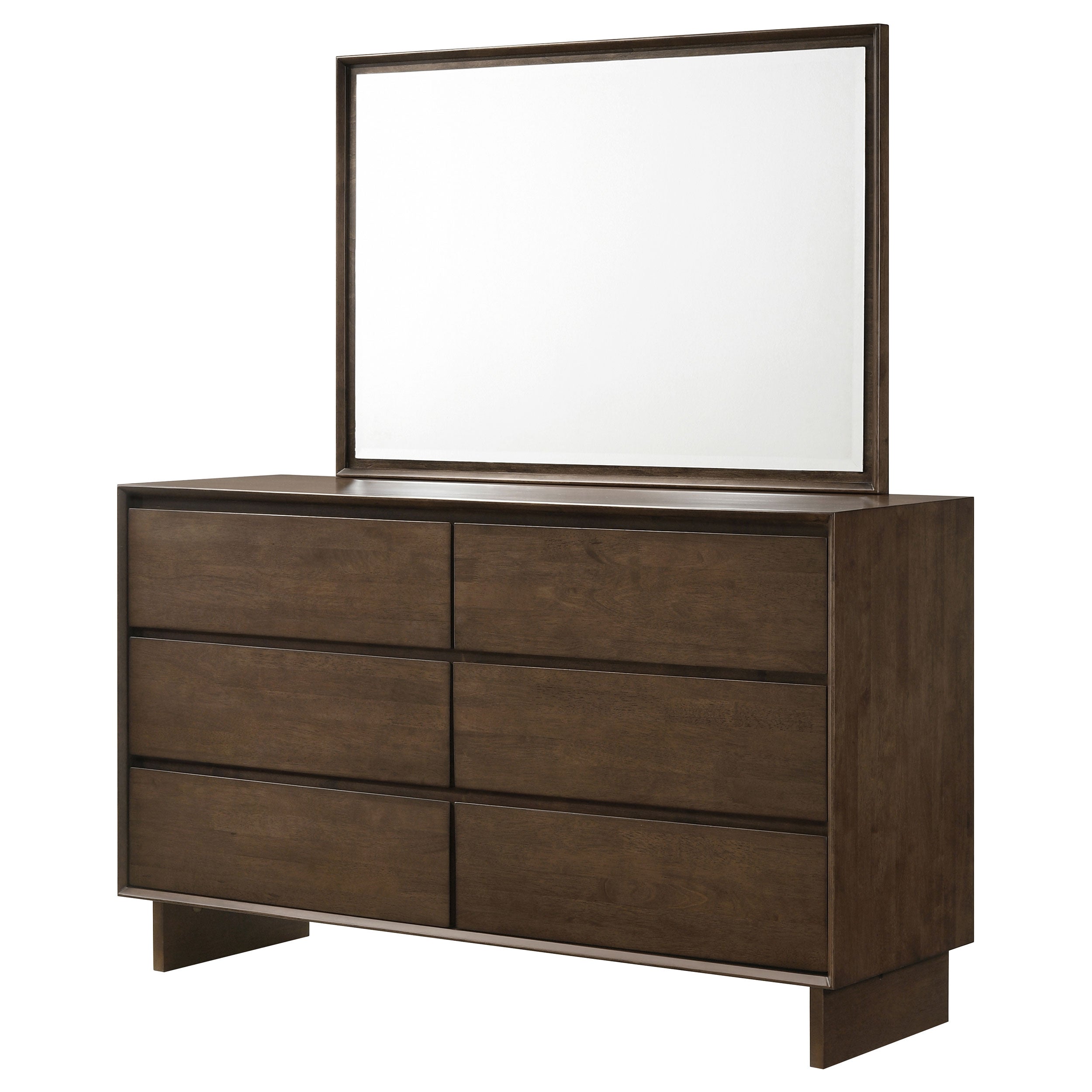 Glenwood 6-drawer Dresser and Mirror Warm Brown-