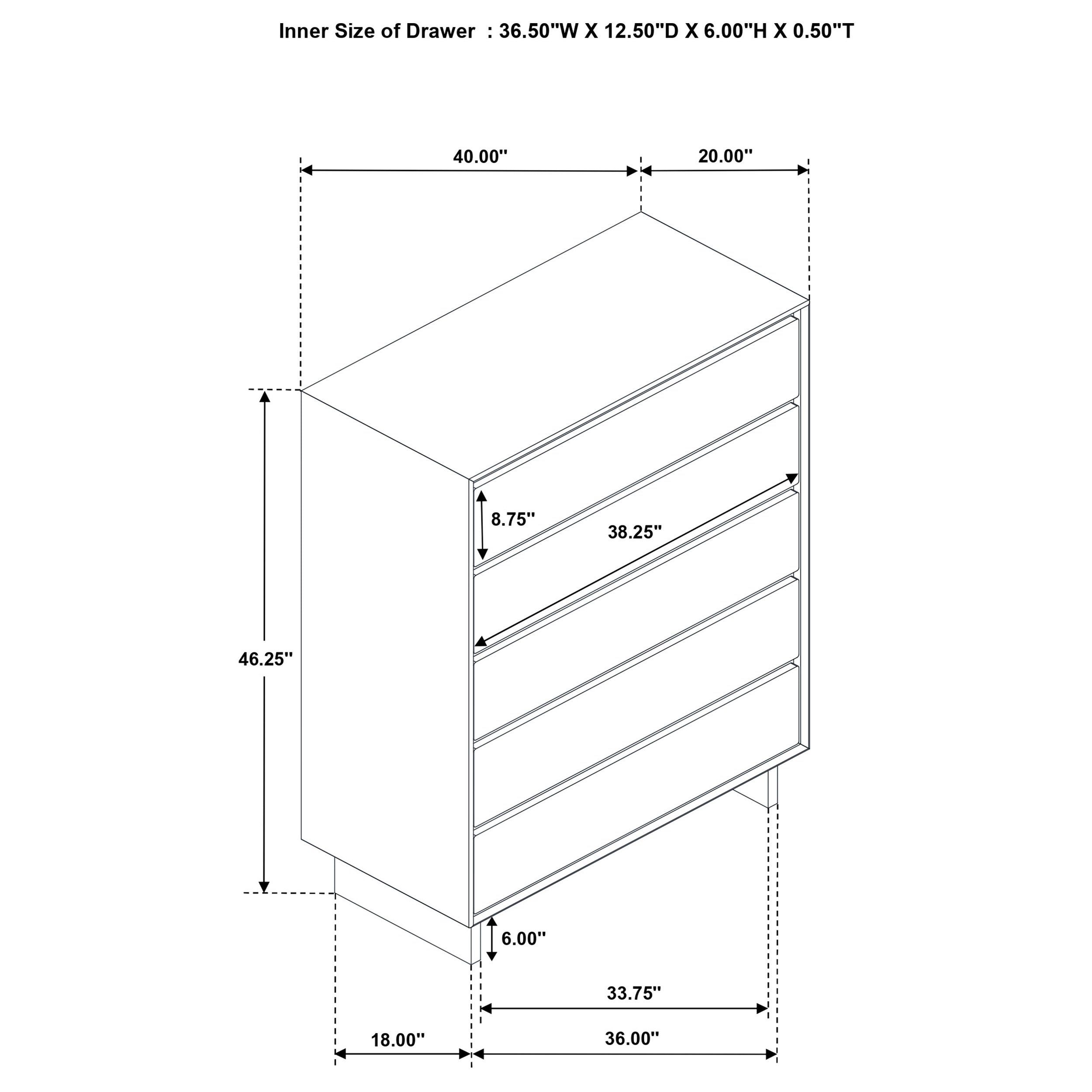 Glenwood 4-drawer Chest of Drawers Warm Brown-
