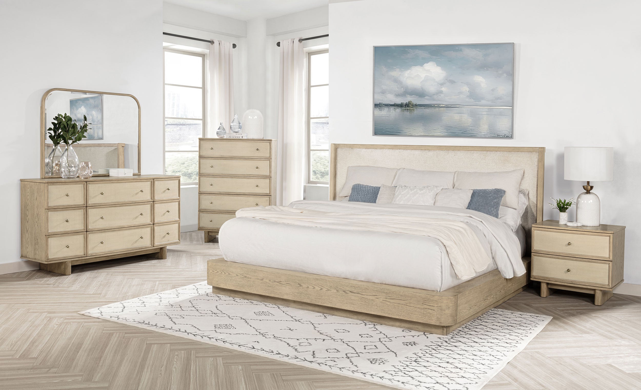 Kailani 5-drawer Bedroom Chest of Drawers Beige Oak-