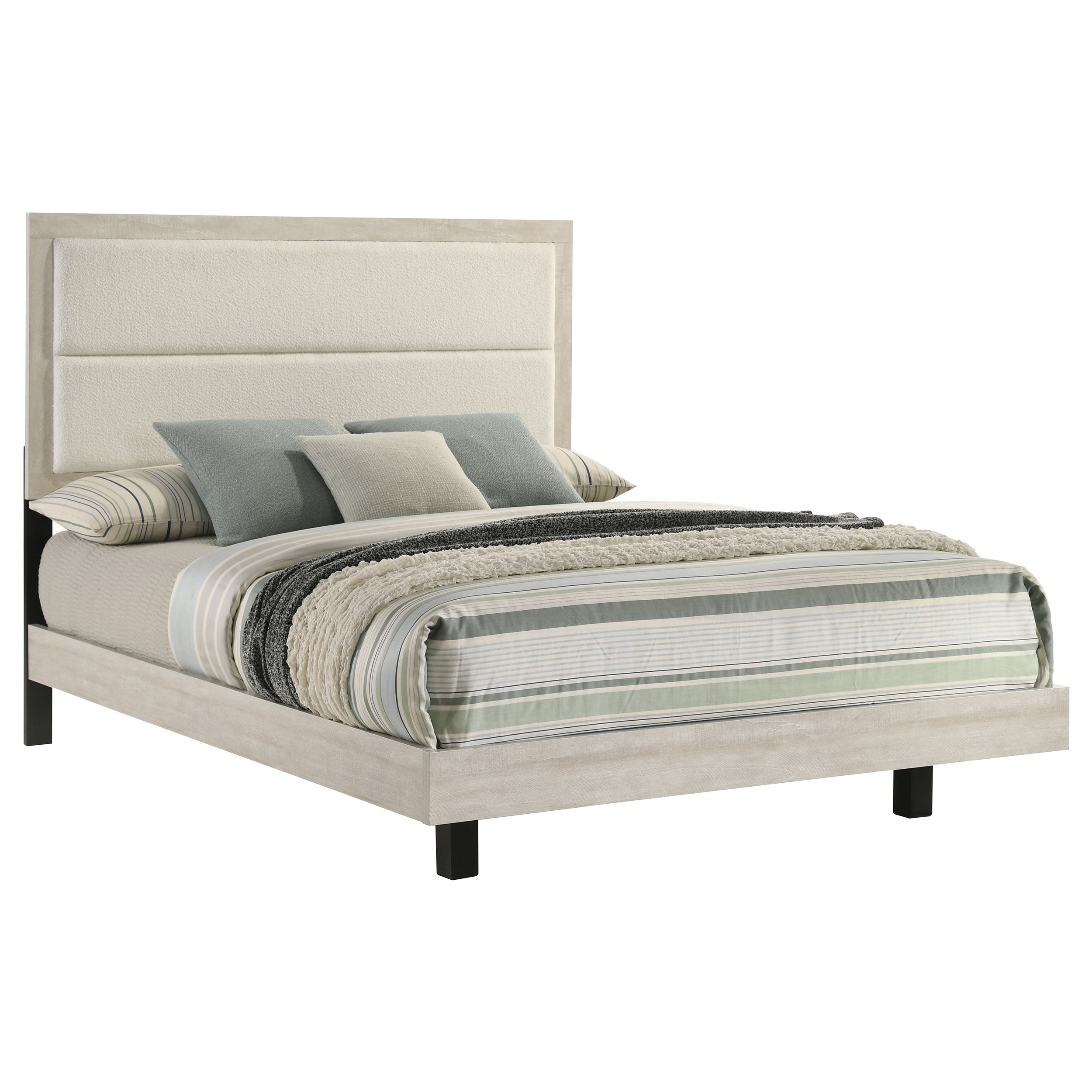 Trenton 54-inch Wood Queen Panel Bed Rustic Cream-