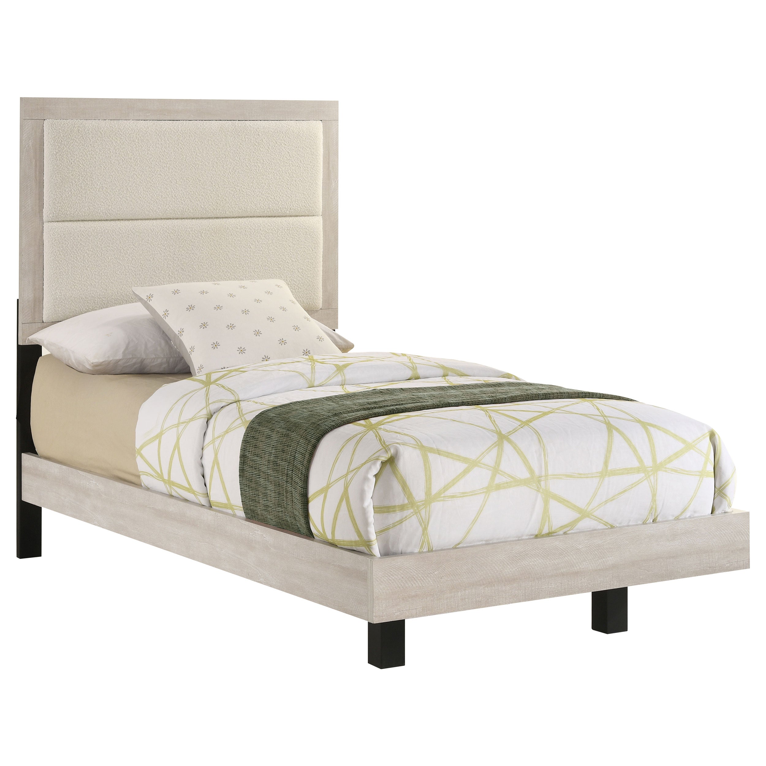 Trenton 54-inch Wood Twin Panel Bed Rustic Cream-