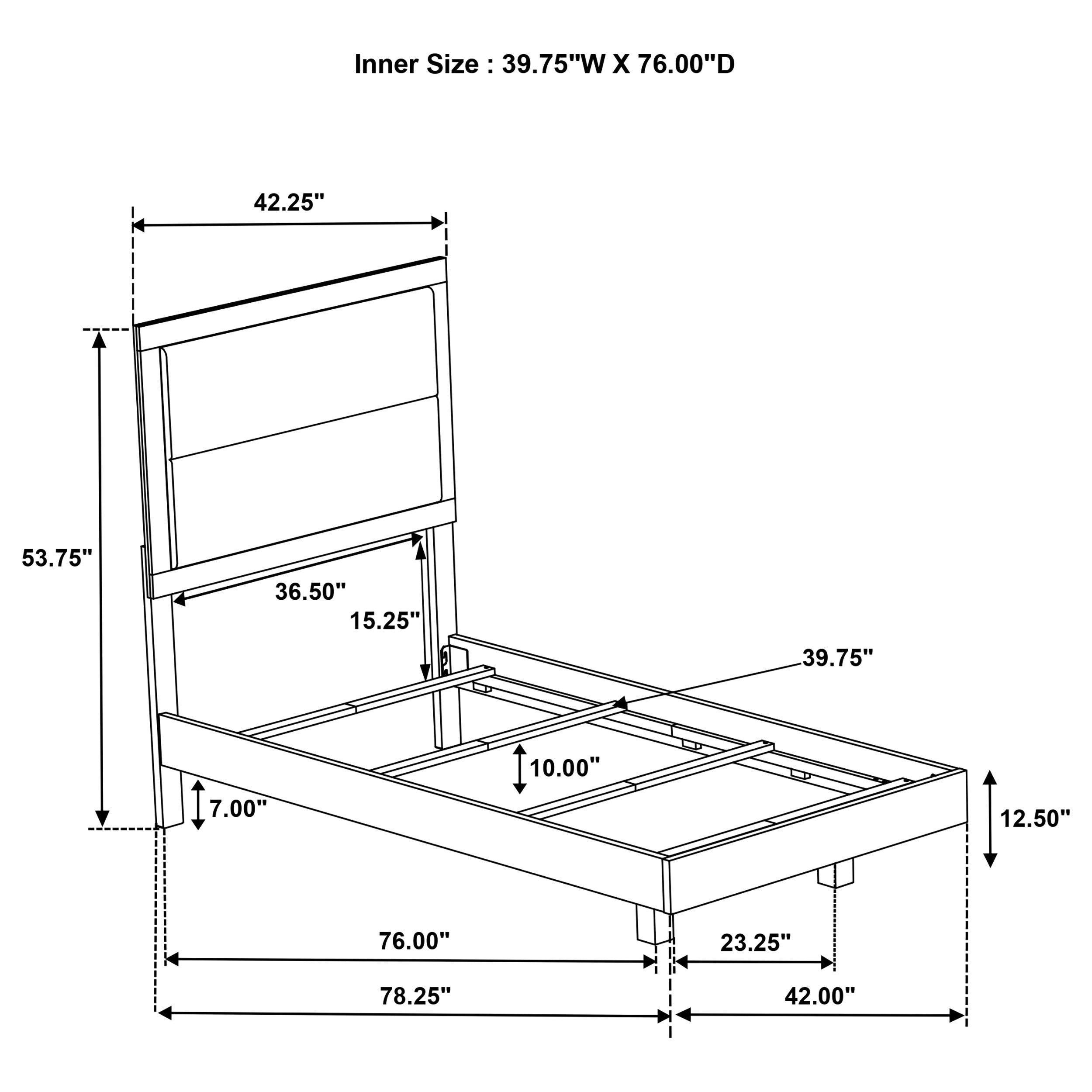 Trenton 54-inch Wood Twin Panel Bed Rustic Cream-